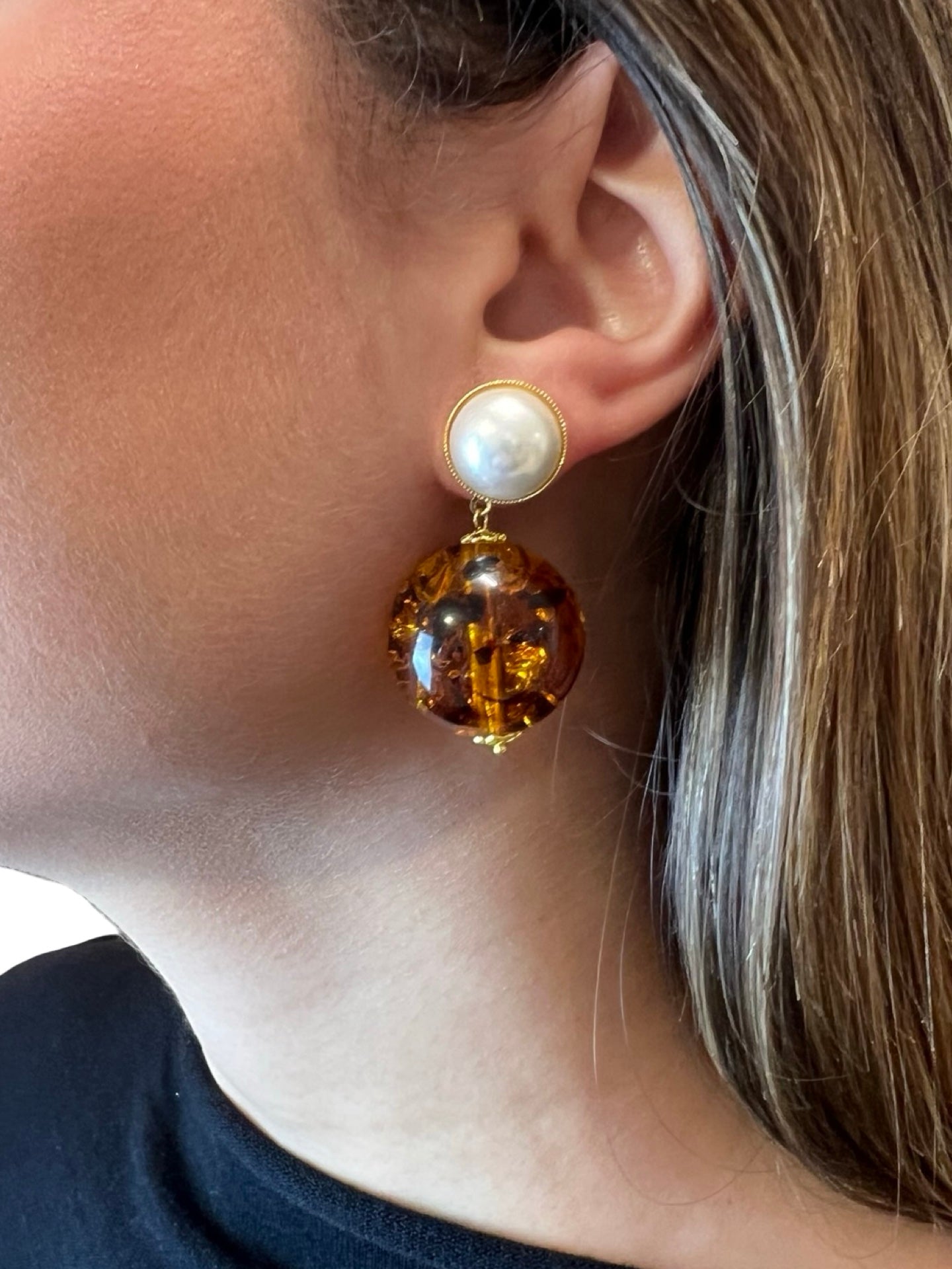 Pendientes Fabrizio Marcantelli Bola Miel P