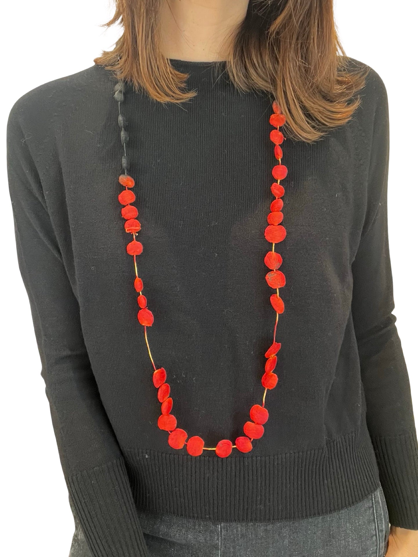 Collar Ana Hagopian Stones Long Rojo y Negro