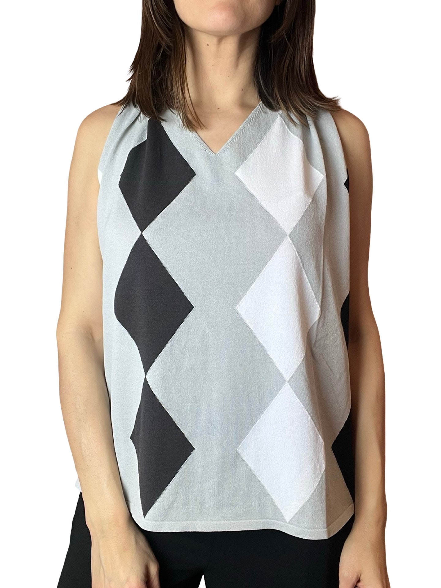 Lightweight Conti Sleeveless Rhombus Sweater