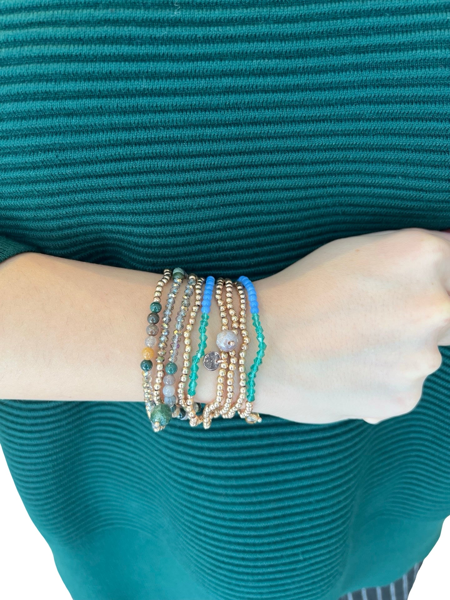 Bracelet Il Baco Da Seta Round Green Balls