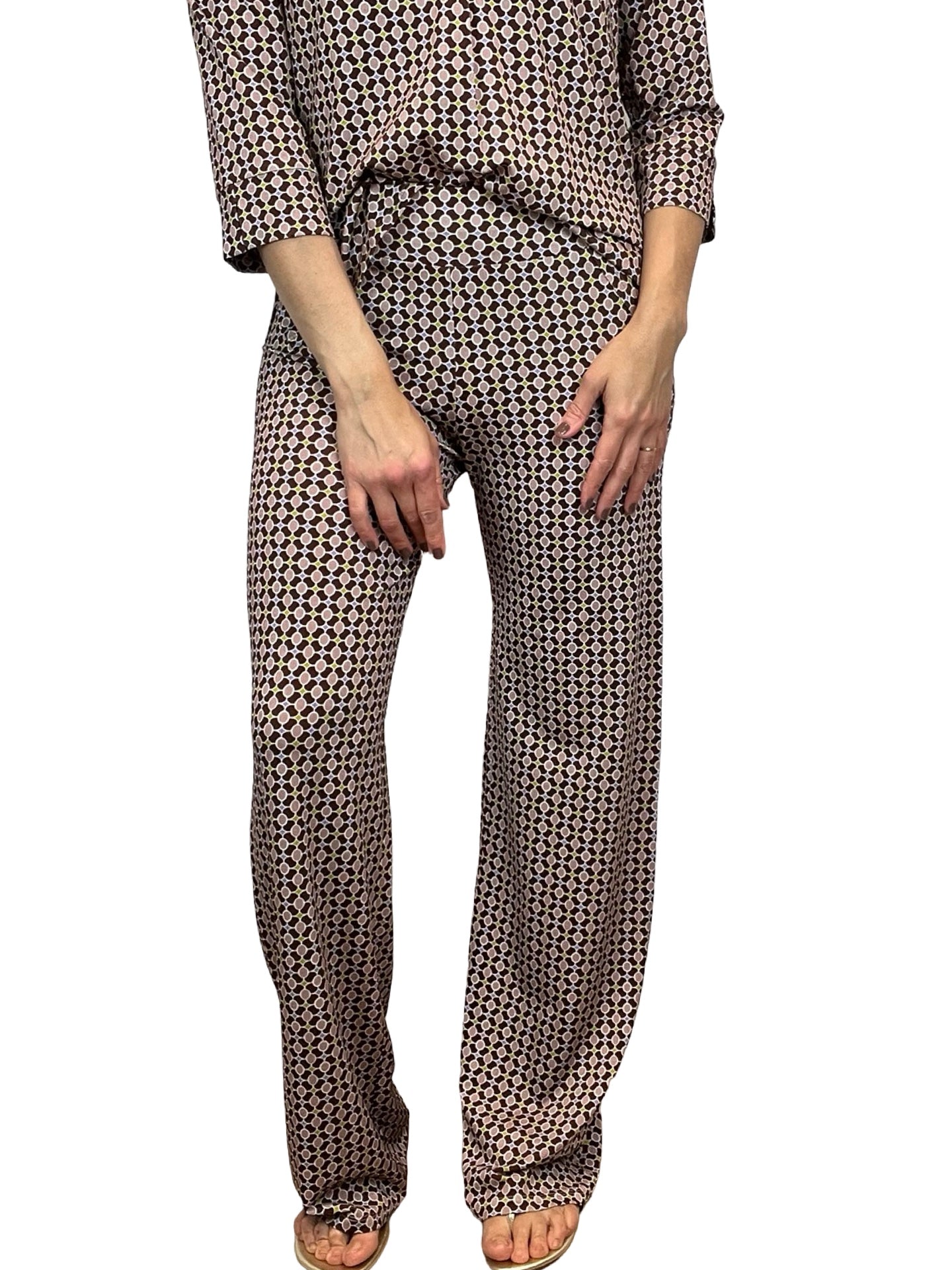 Pantalon Monika Varga Circulos Rombo Marron