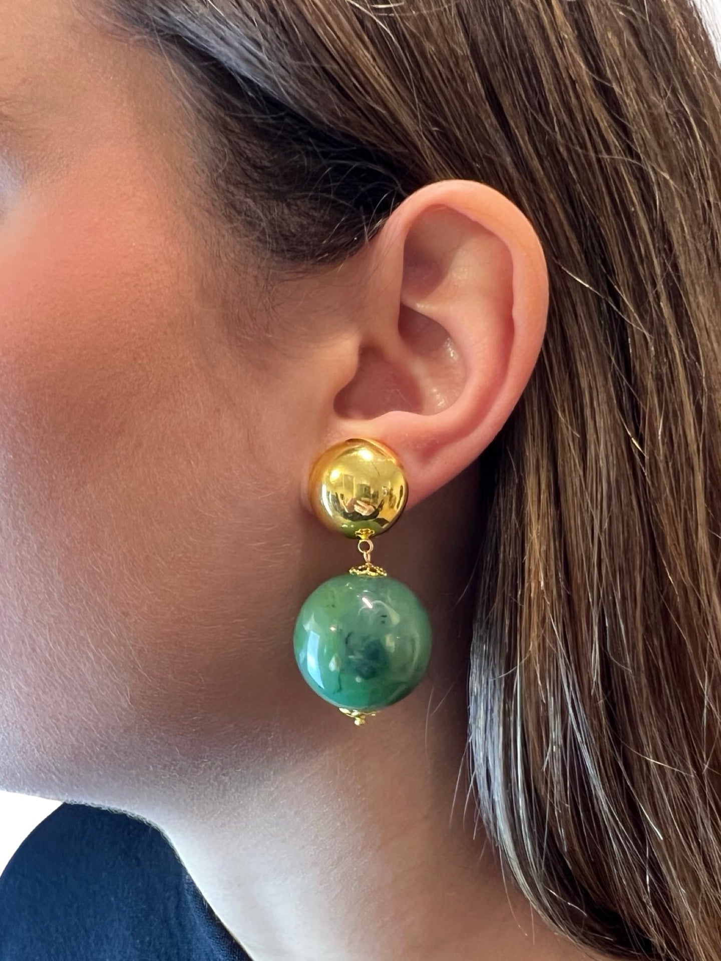 Pendientes Fabrizio Marcantelli Bola Clip Verde