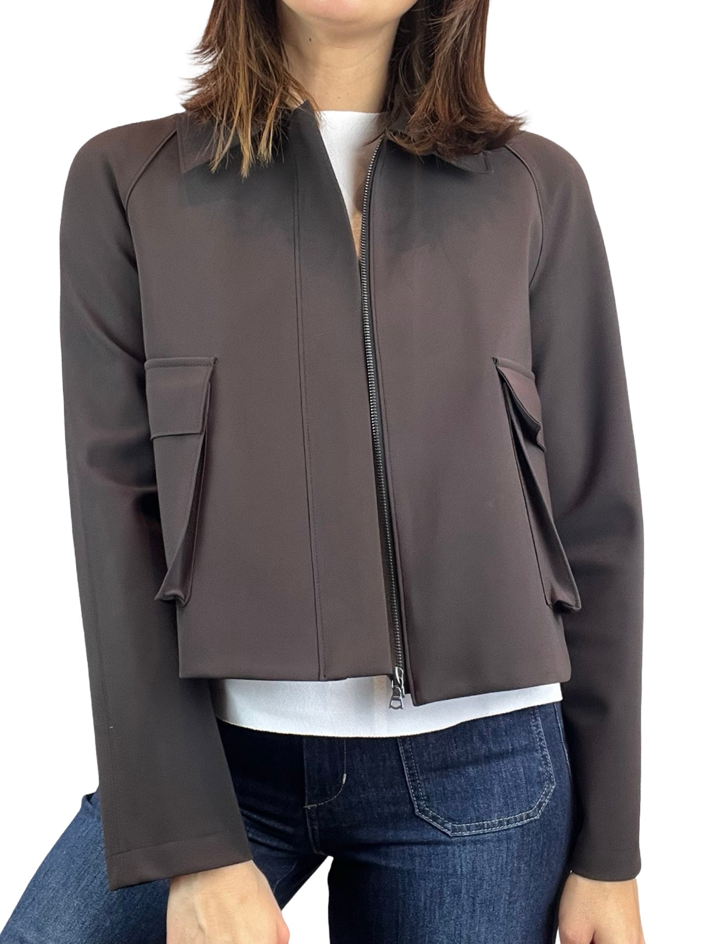 Cazadora Harris Warf London Cropped Raglan Marron