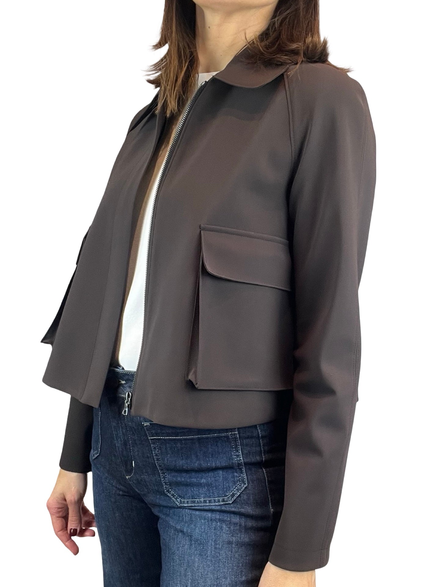 Cazadora Harris Warf London Cropped Raglan Marron