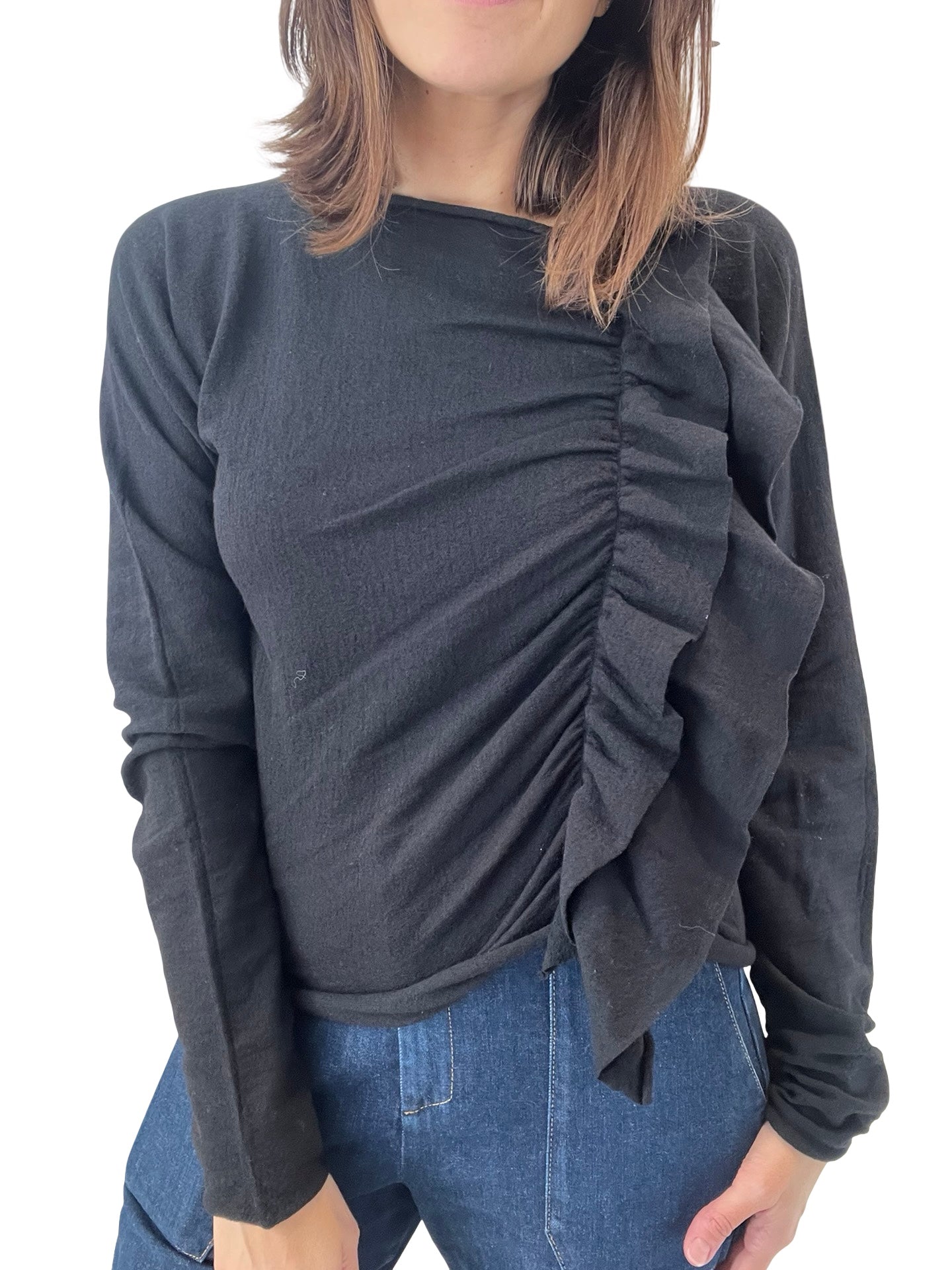 Conti Lightweight Sweater Ruffles on the Side