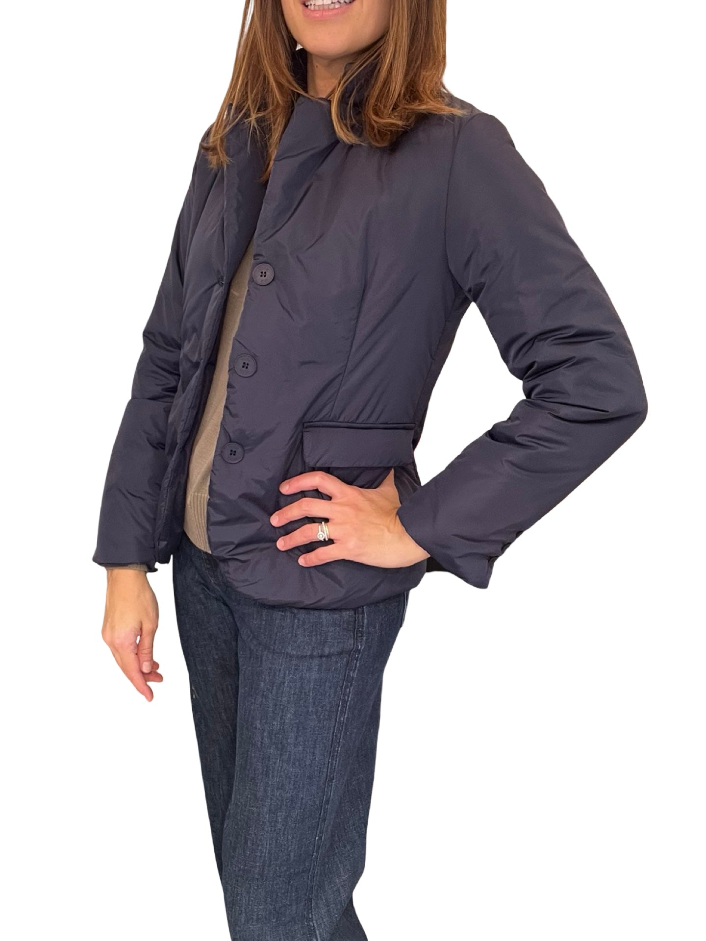 Giacca Vlab con tasche Colletto a camicia blu scuro