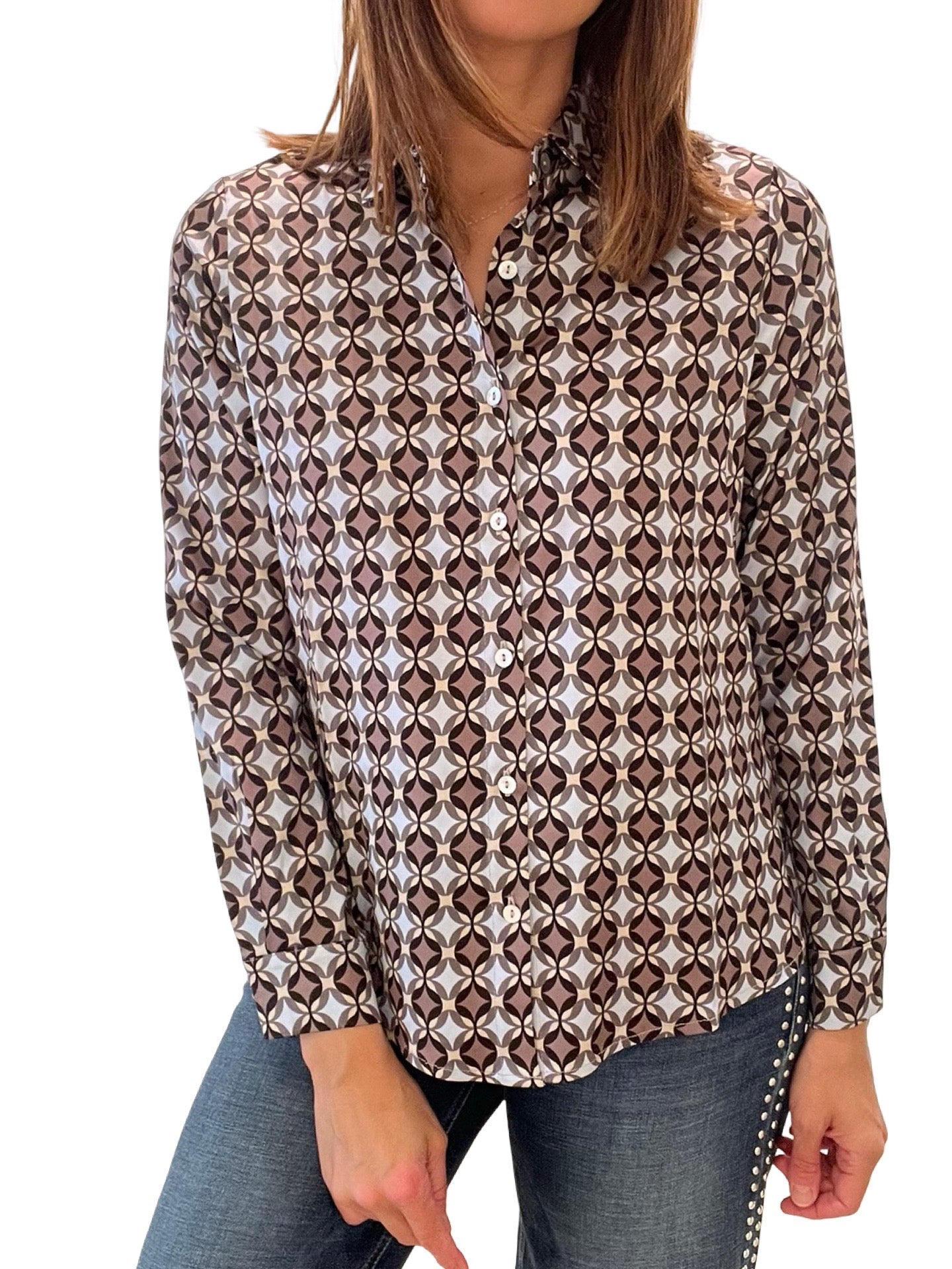 Chemise monika varga en soie géométrique