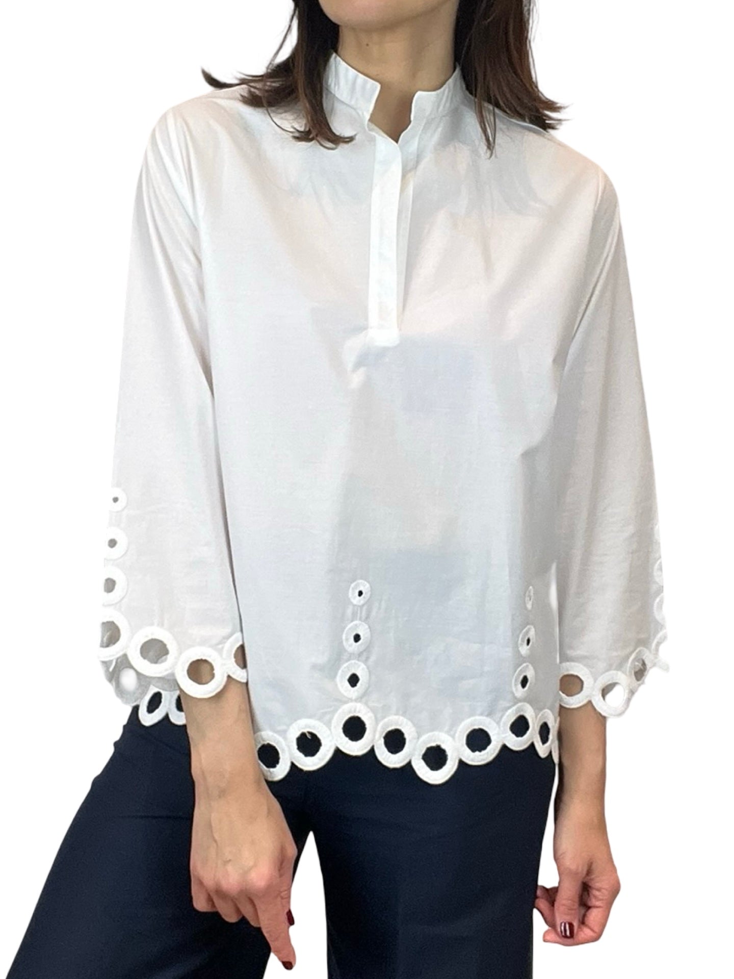 Whyci Milano Mao Openwork Blouse