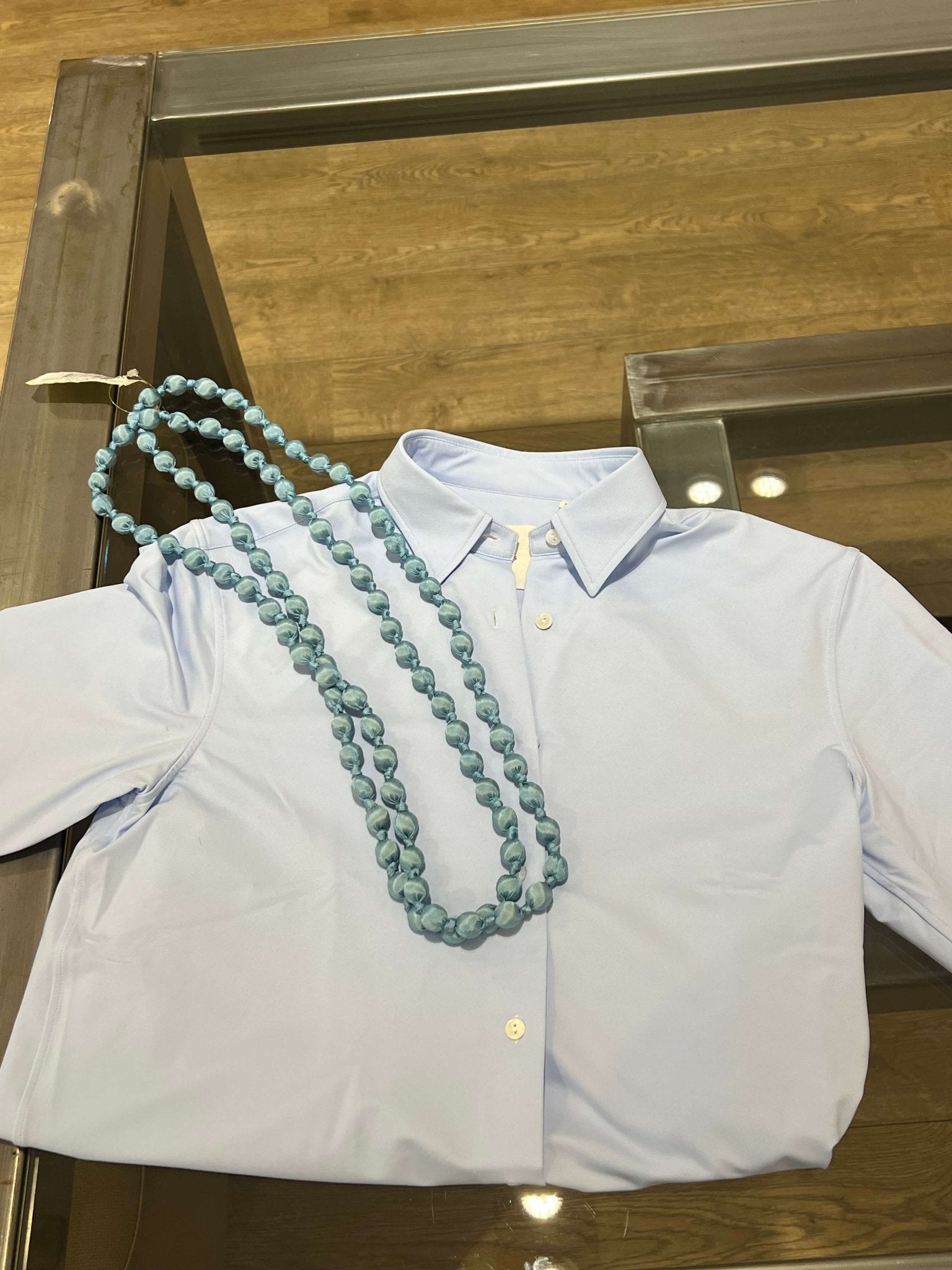 Collar Il Baco Da Seta Bolas Seda Verde Pastel 5.2