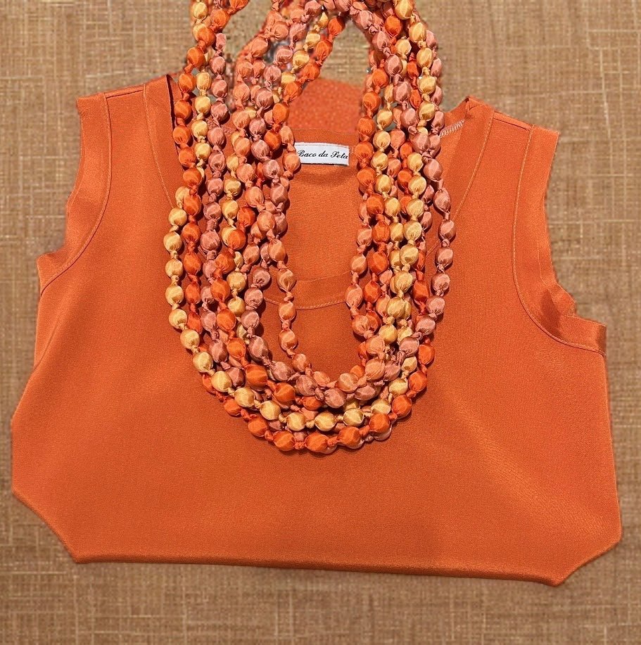 Collar Il Baco Da Seta Bolas Seda Coral