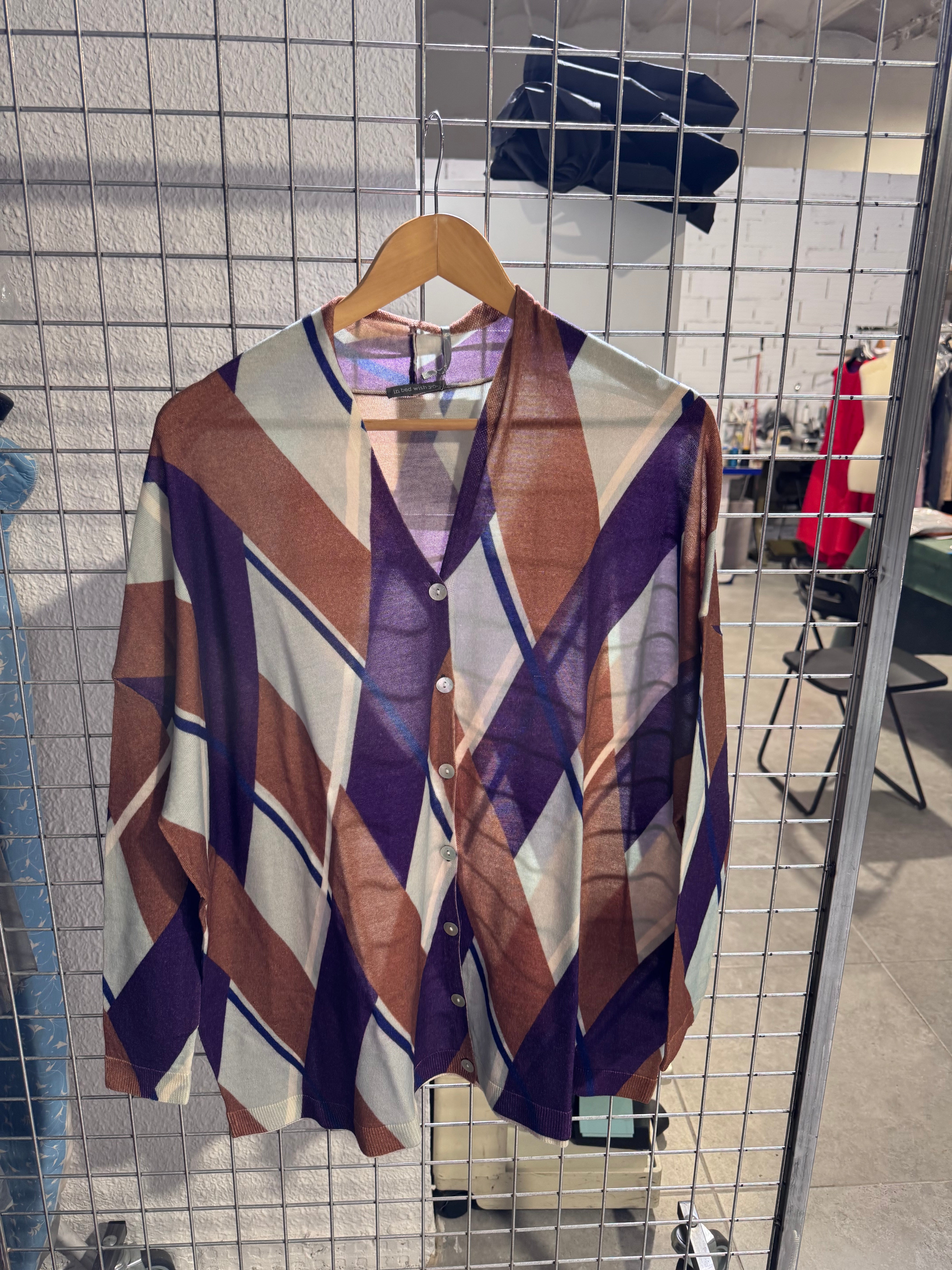 Chaqueta In Bed With You Punto Rombos Morado