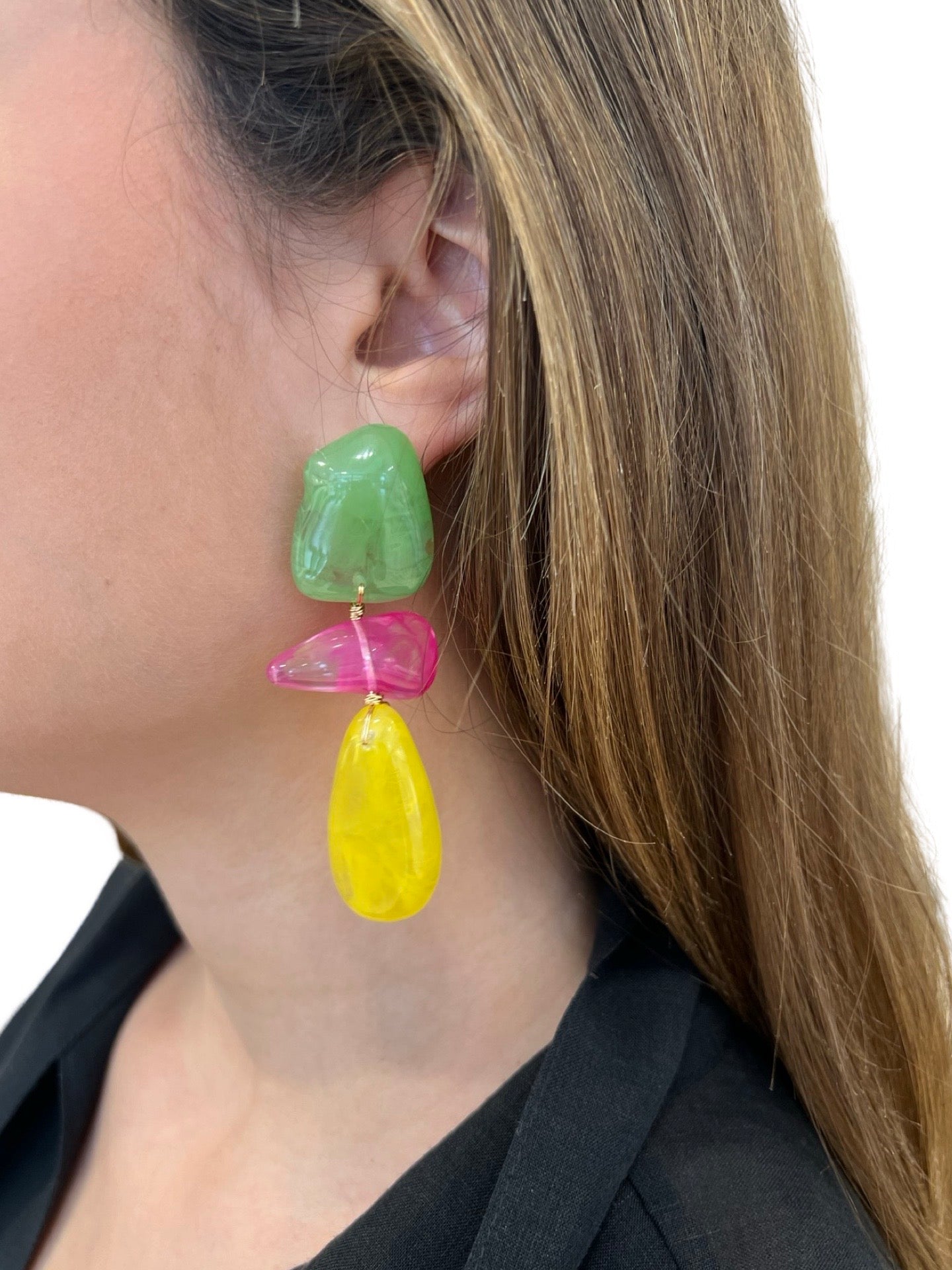 Pendientes Il Baco Da Seta Piedras Amarillo