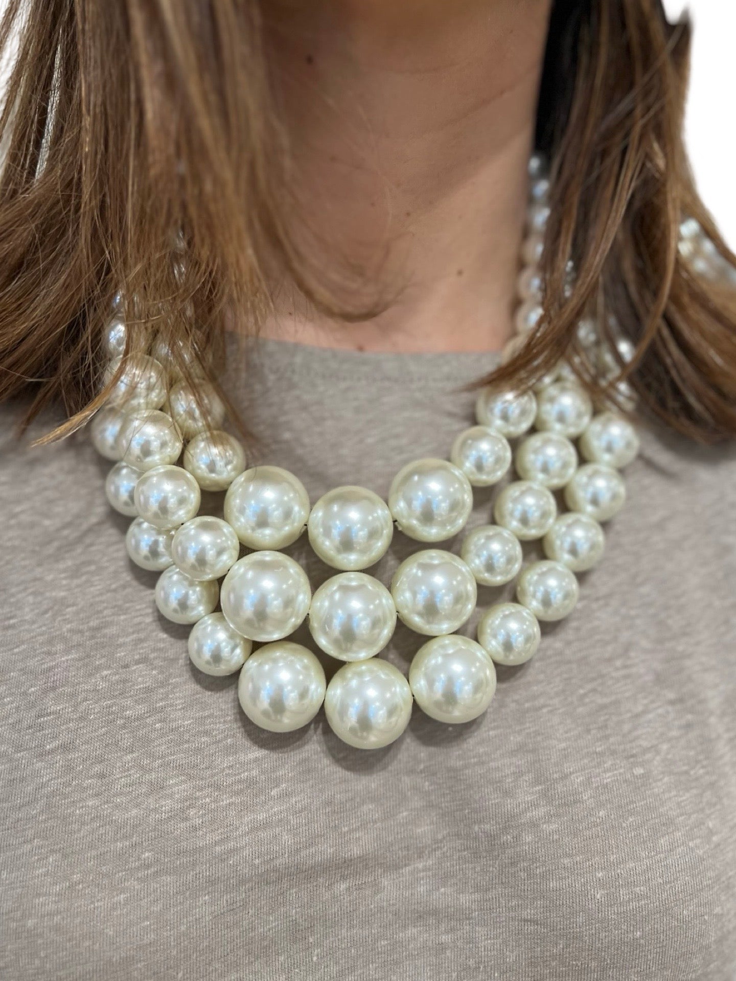 Collar Marcantelli Fabrizio Bolas Tres Niveles Nacar