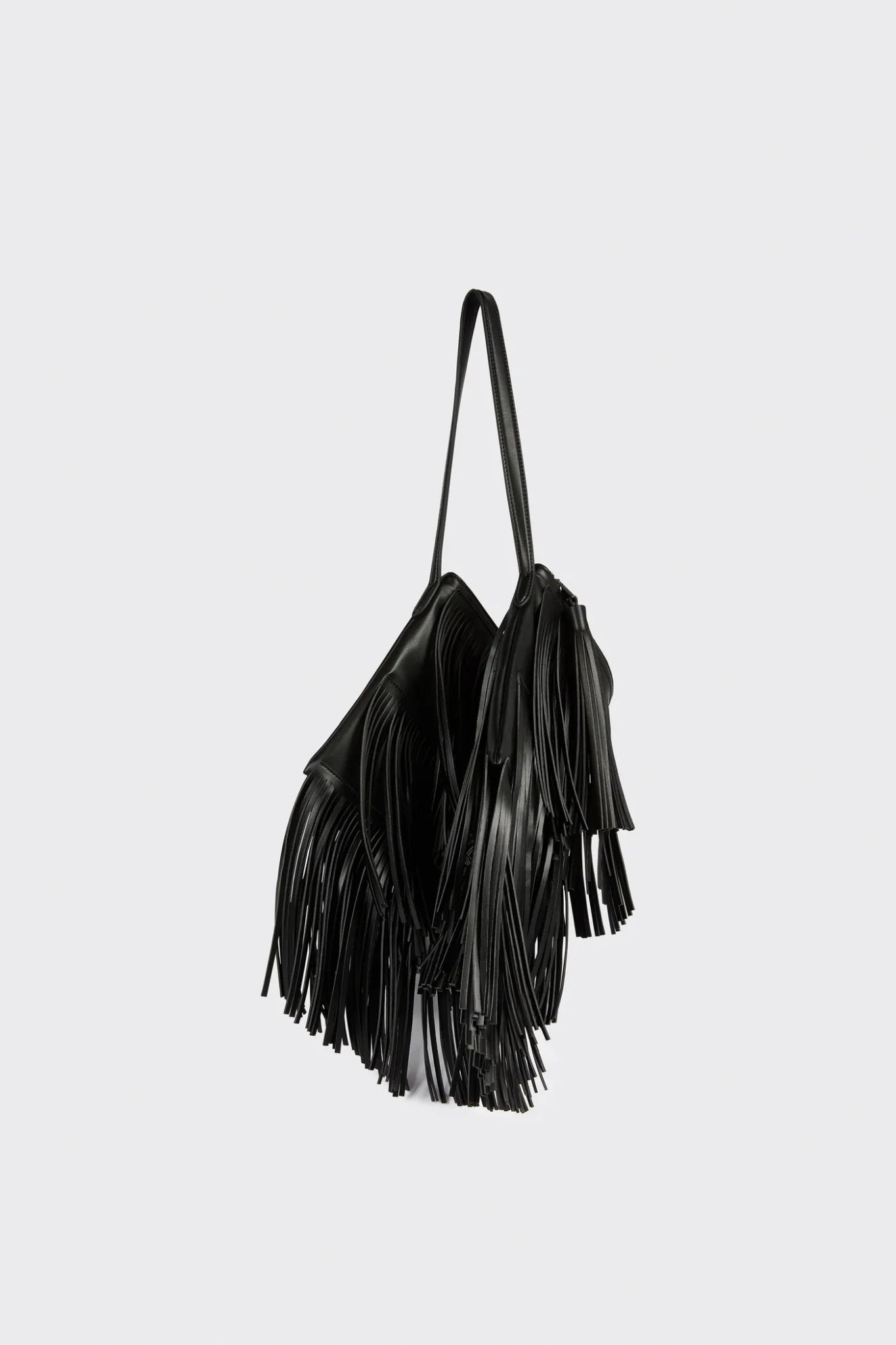 Borsa a tracolla Conti con frange marrone chiaro