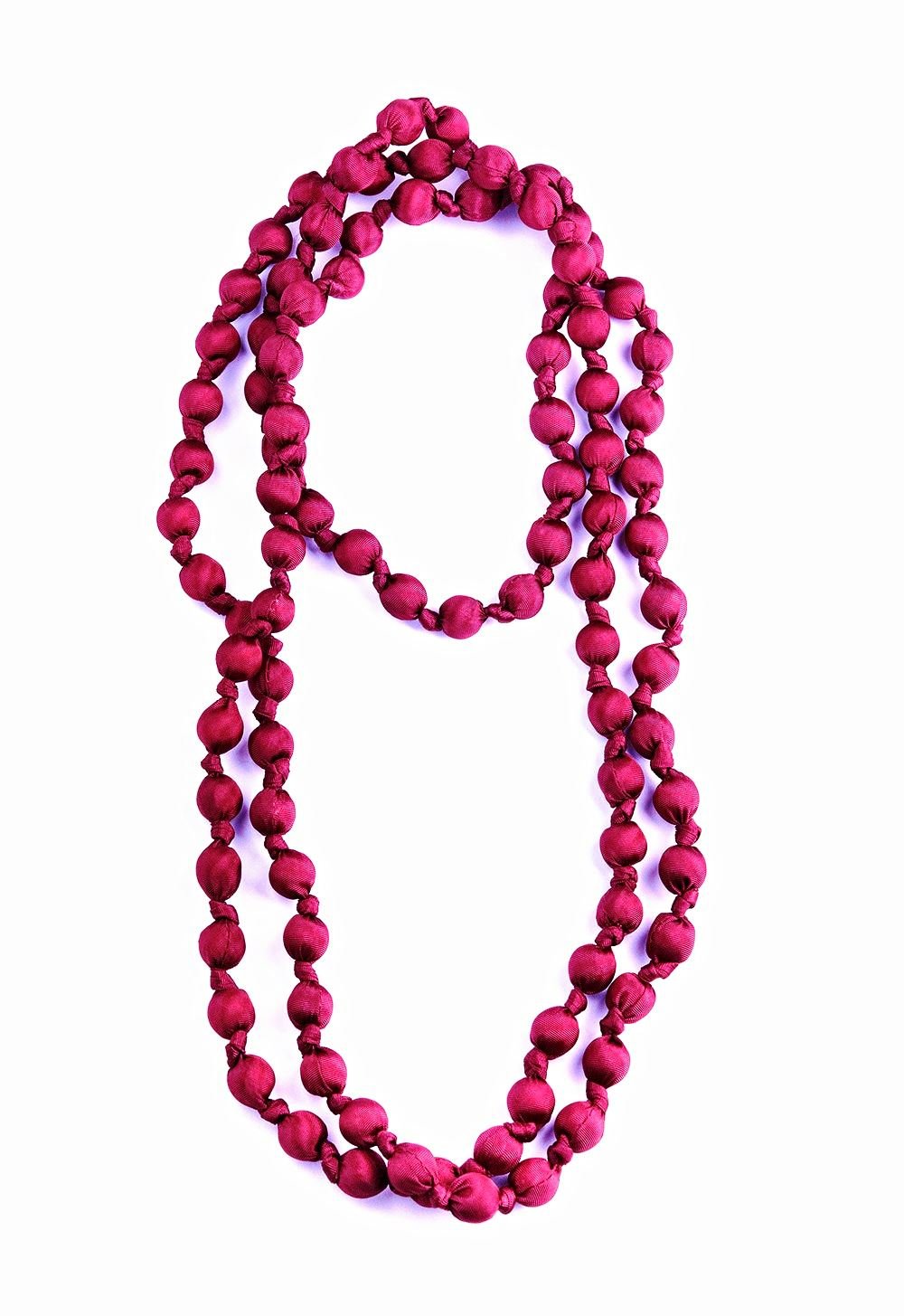 Collar Il Baco Da Seta Bolas Seda Fucsia 14.2