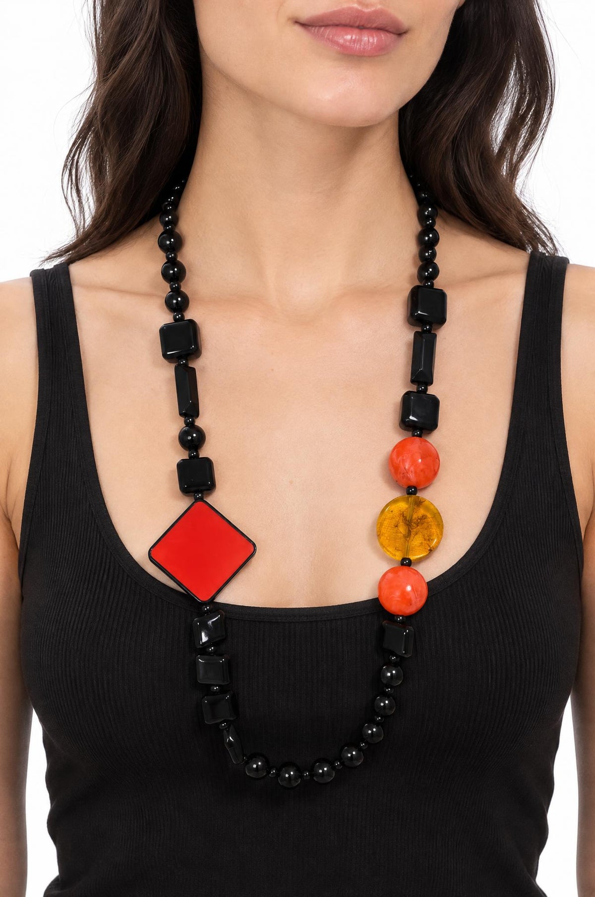 Collana Il Baco Da Seta Rombo Arancione