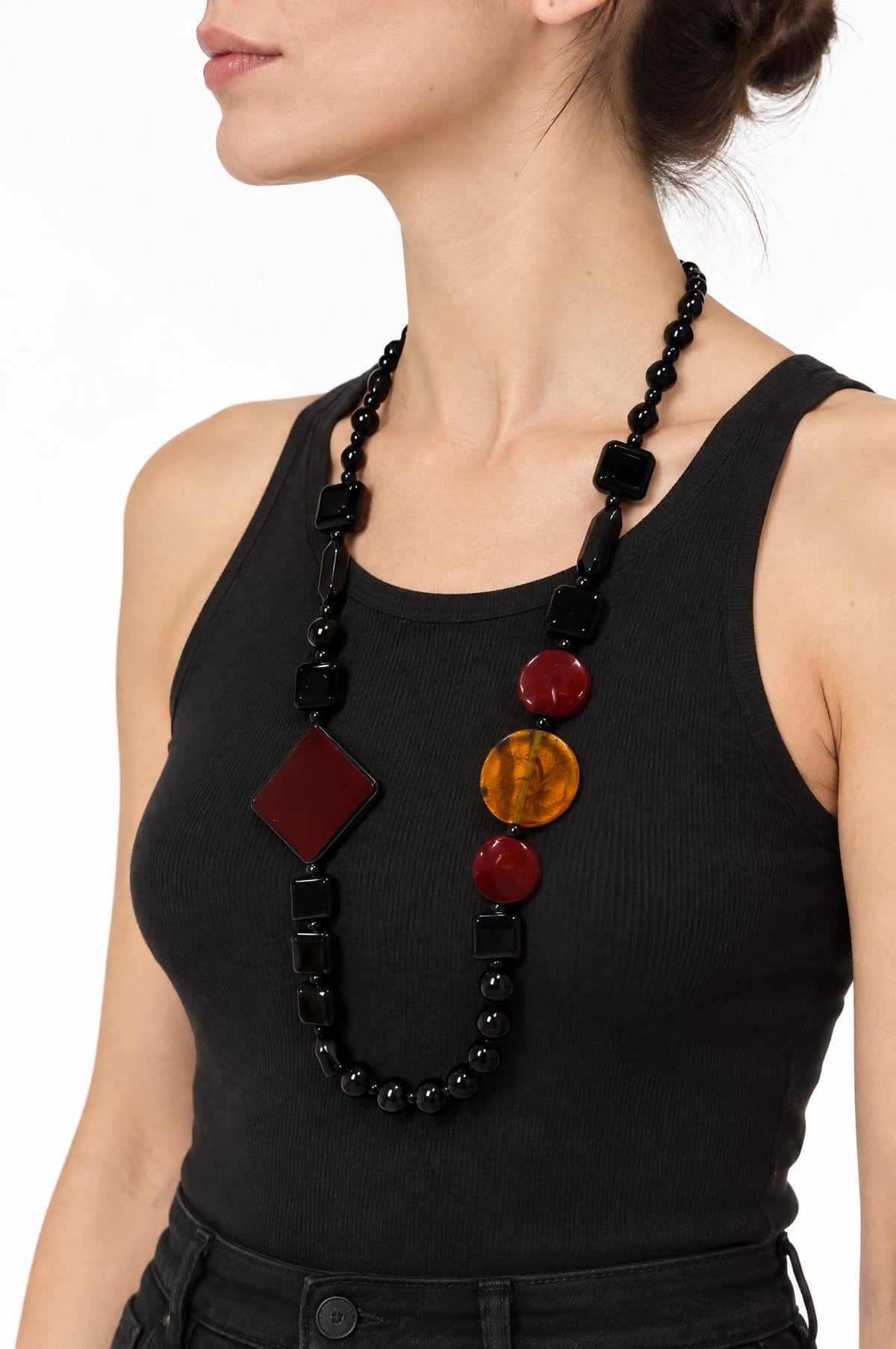 Collana Il Baco Da Seta Rombo Bordeaux