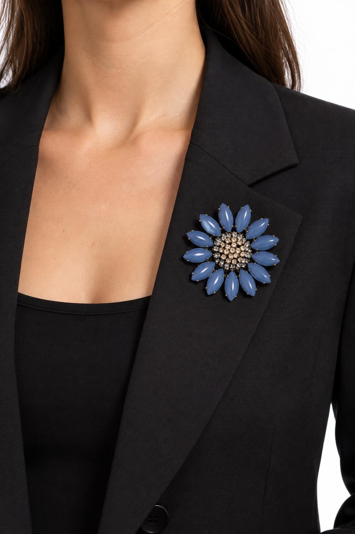 Broche Unique Girasol Azul