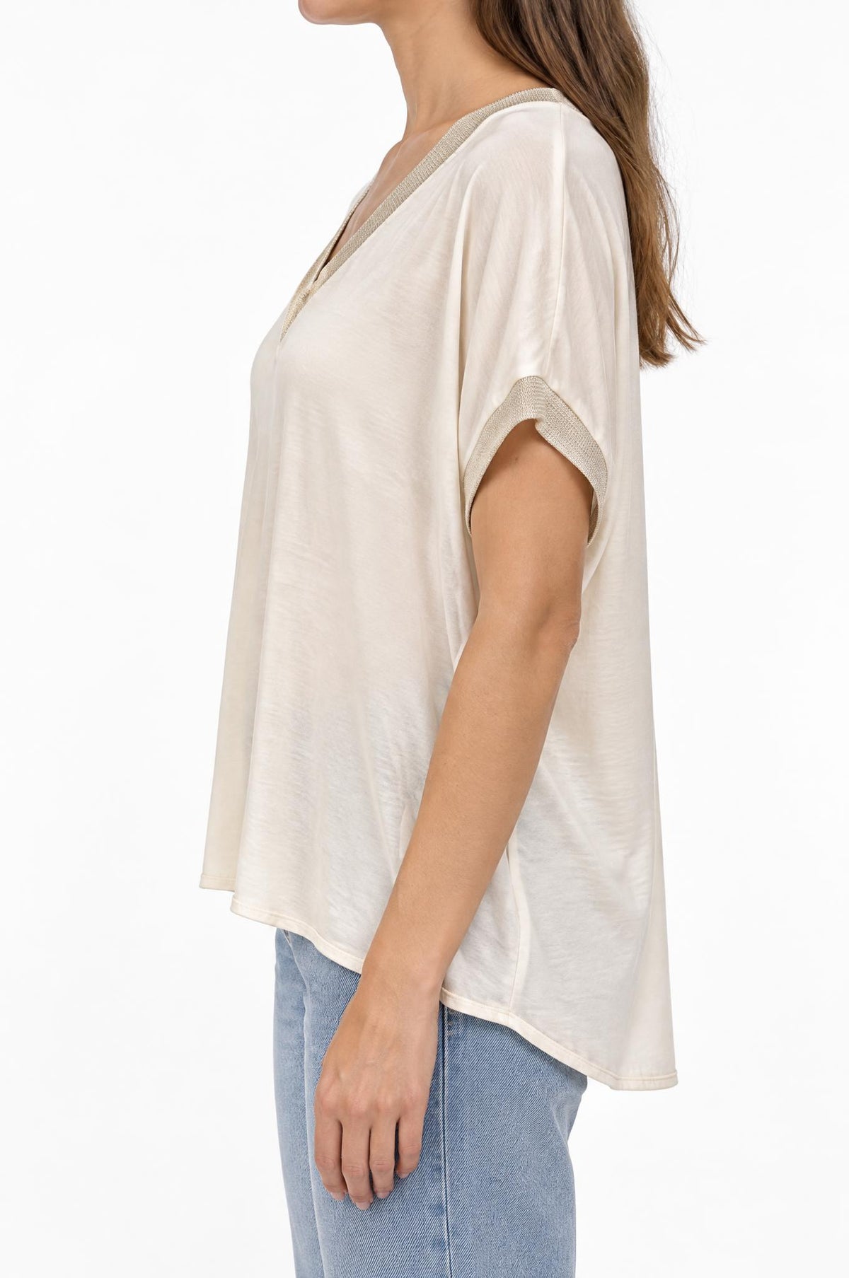 Top Sunny Studio Pico Lurex Crudo