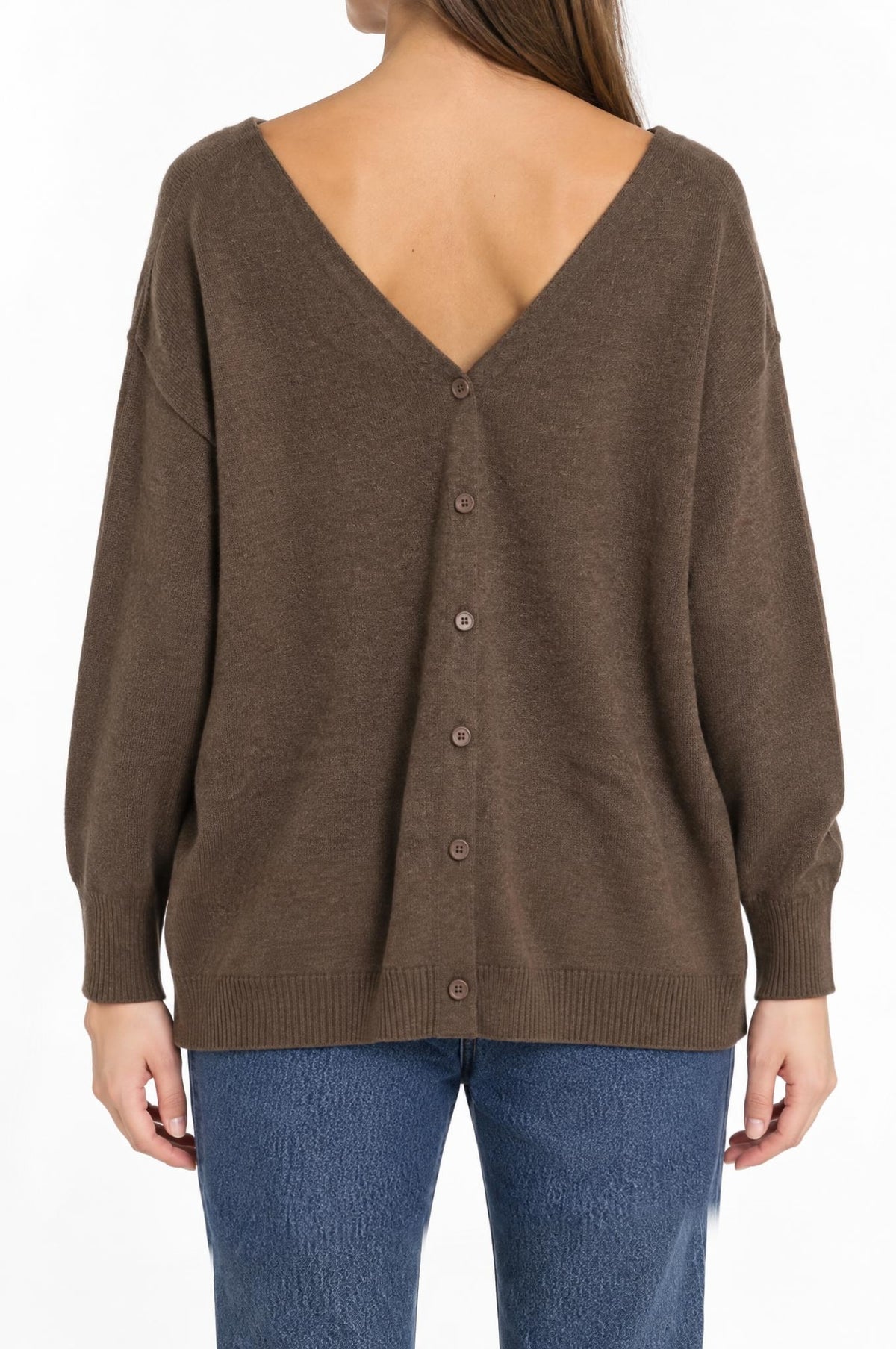 Jersey Solocasmir Pico Delante y Detras Marron