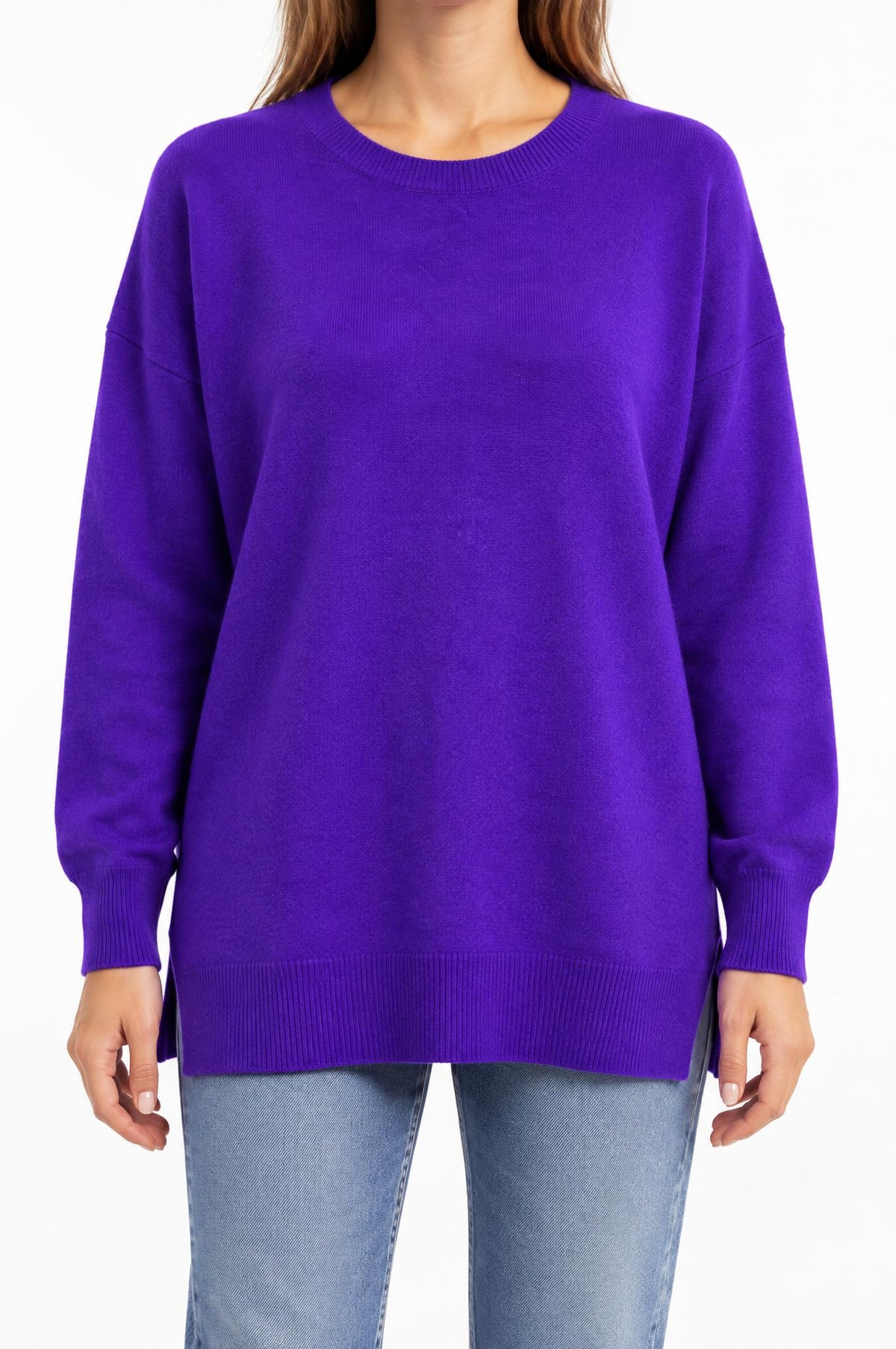 Jersey Solocasmir Cuello Redondo Violeta