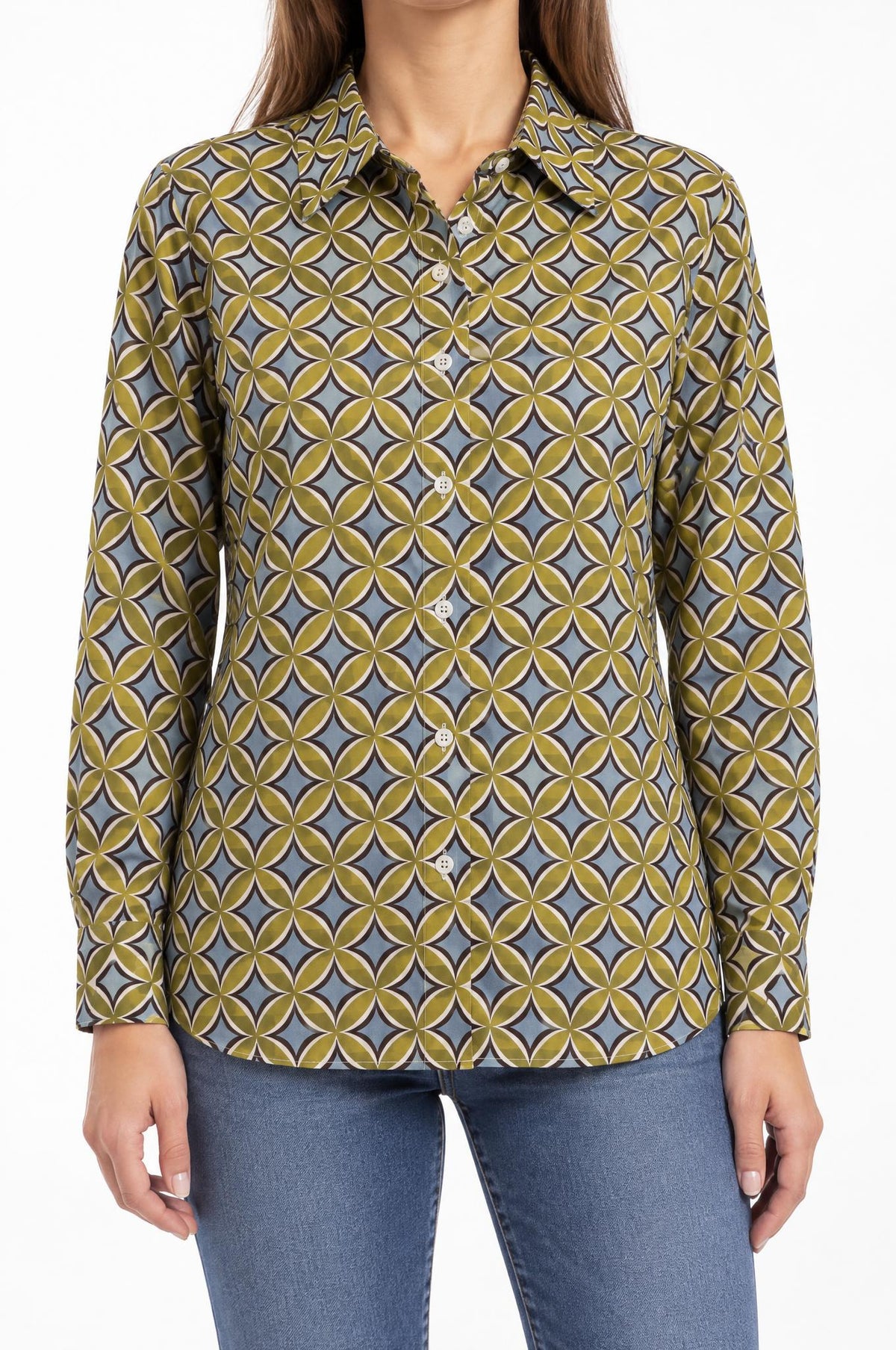 Camicia Monika Varga con fiori verdi