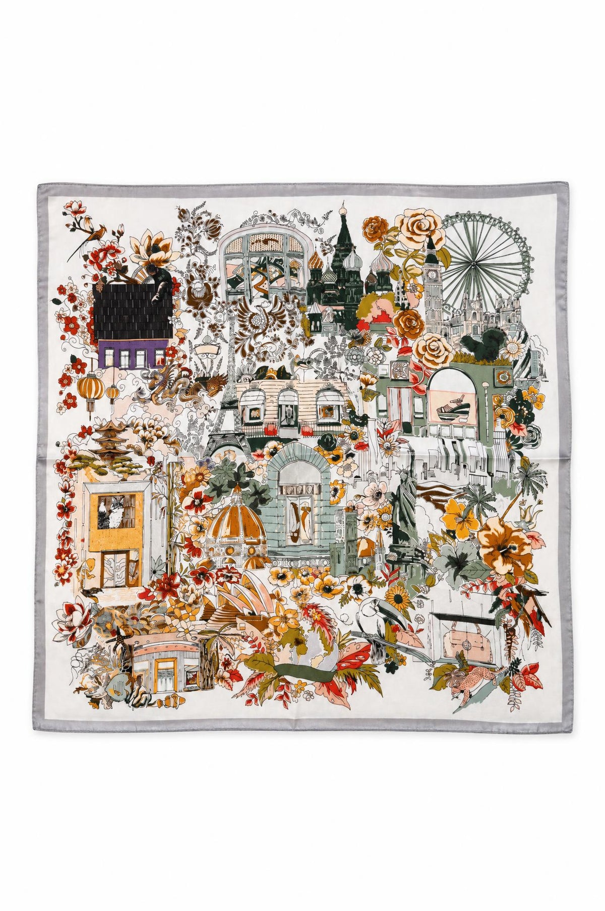 Foulard Maison Fanli Noria Gris