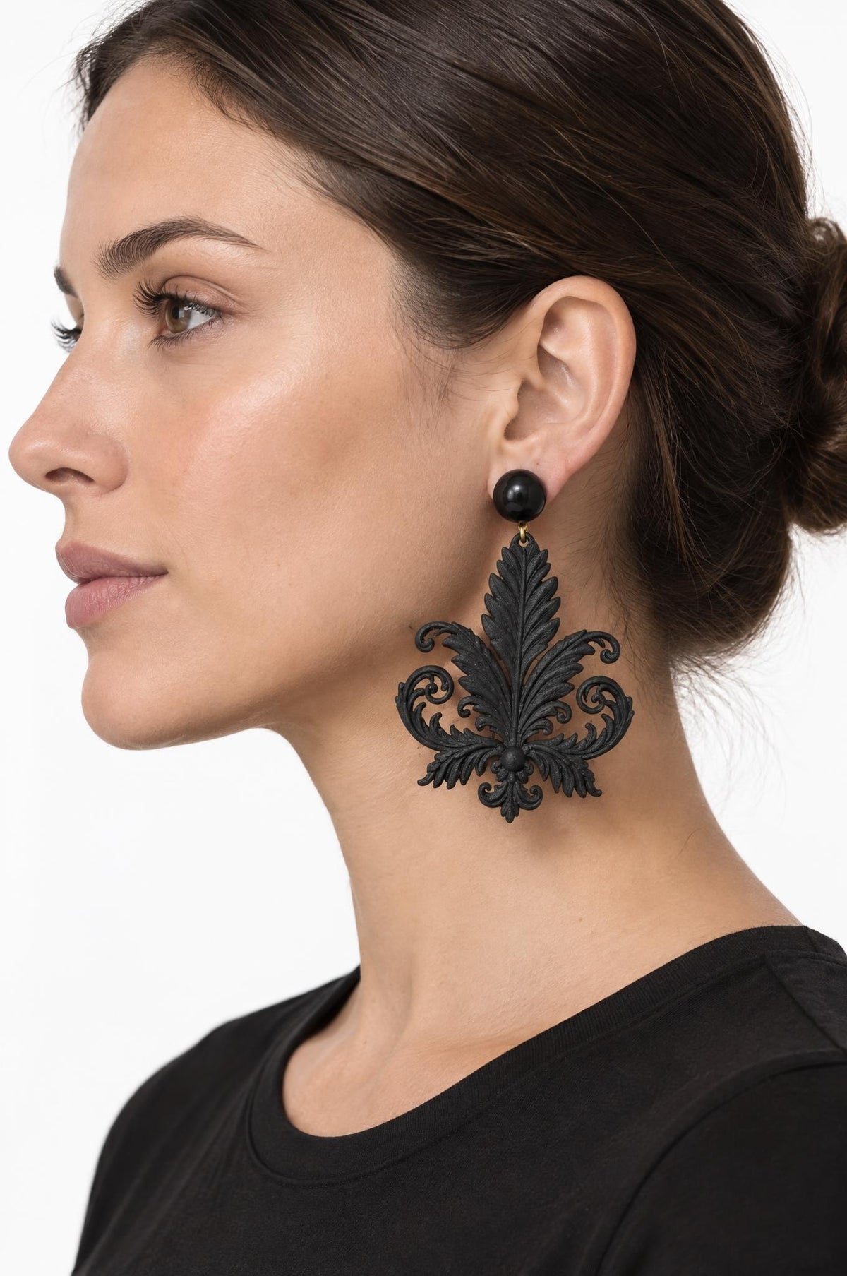 Pendientes Fabrizio Marcantelli Barocco Hojas de Acanto Negro