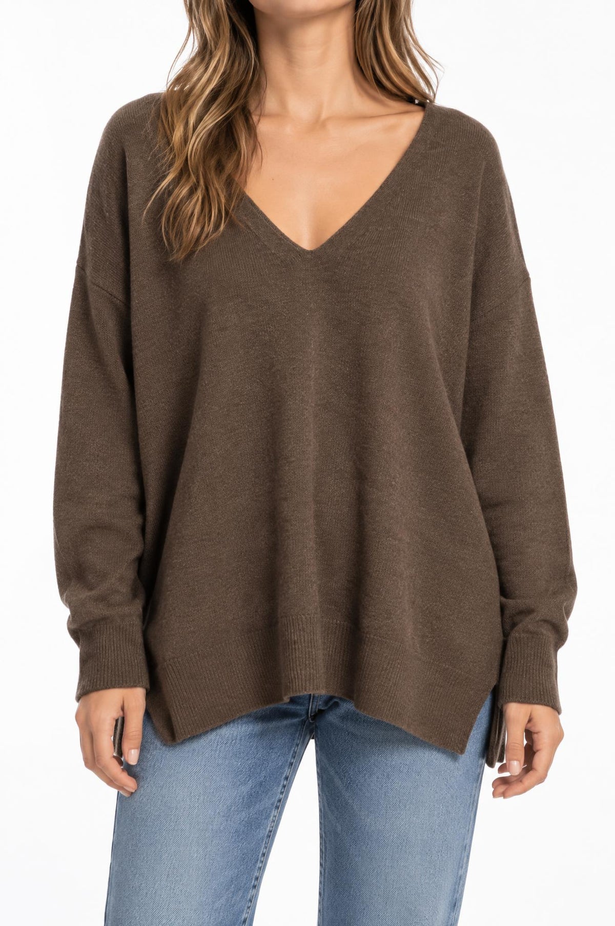 Jersey Solocasmir Pico Delante y Detras Marron