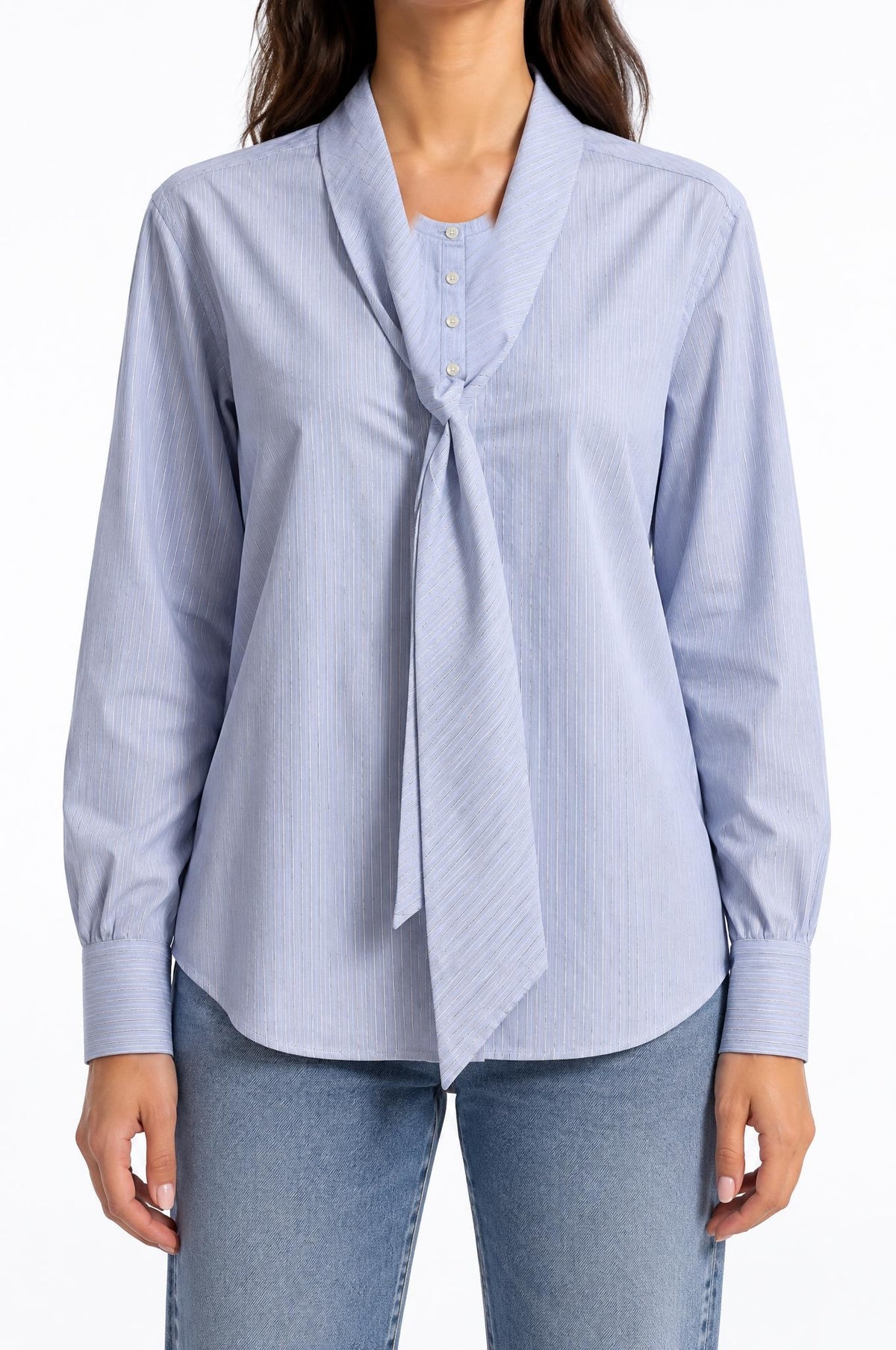 Camisa Academis Josette Rayas Azul