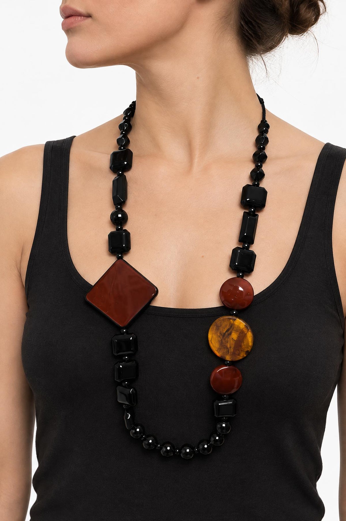 Collana Il Baco Da Seta Rombo Marrone