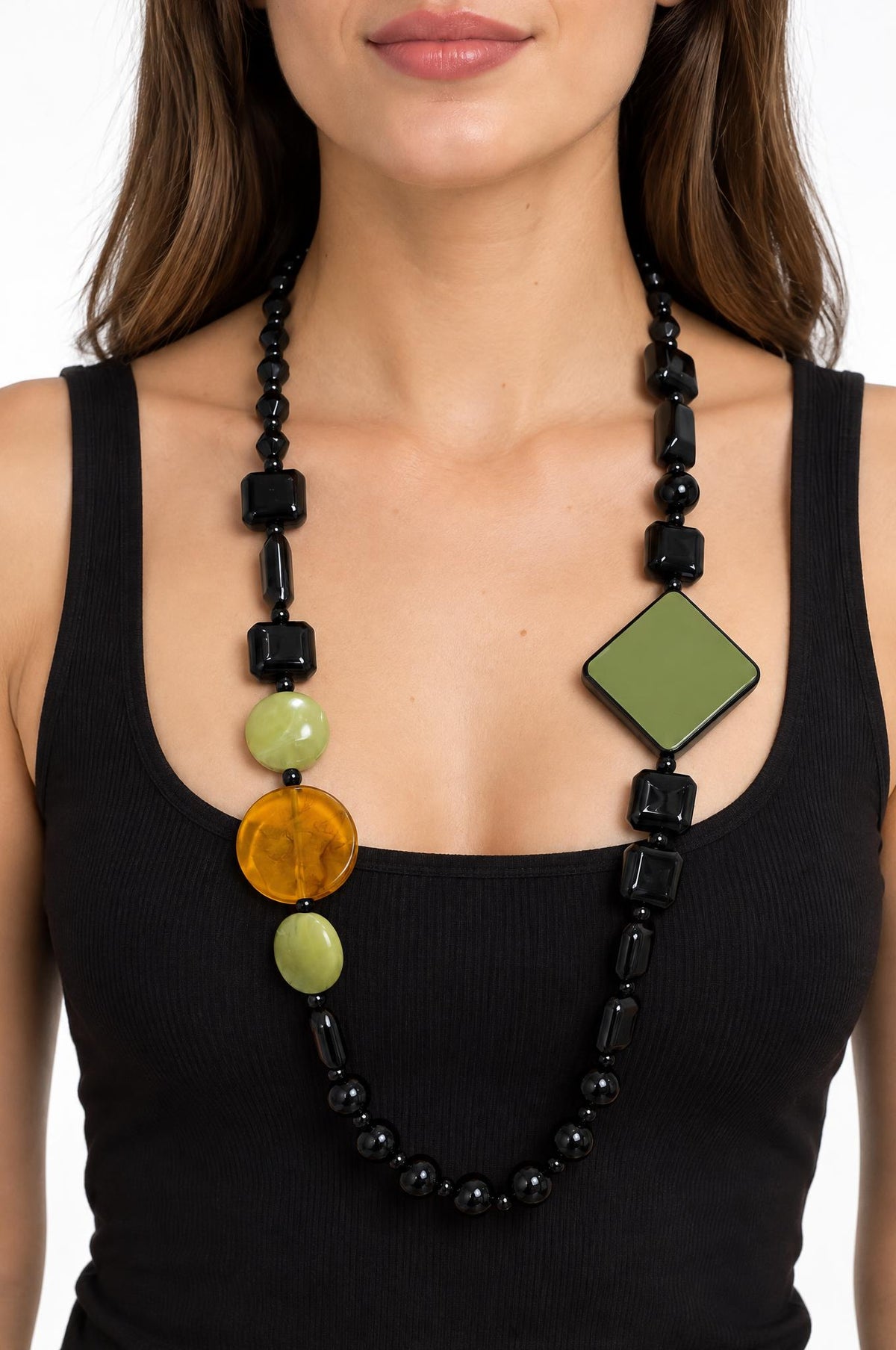 Collana Il Baco Da Seta Rombo verde