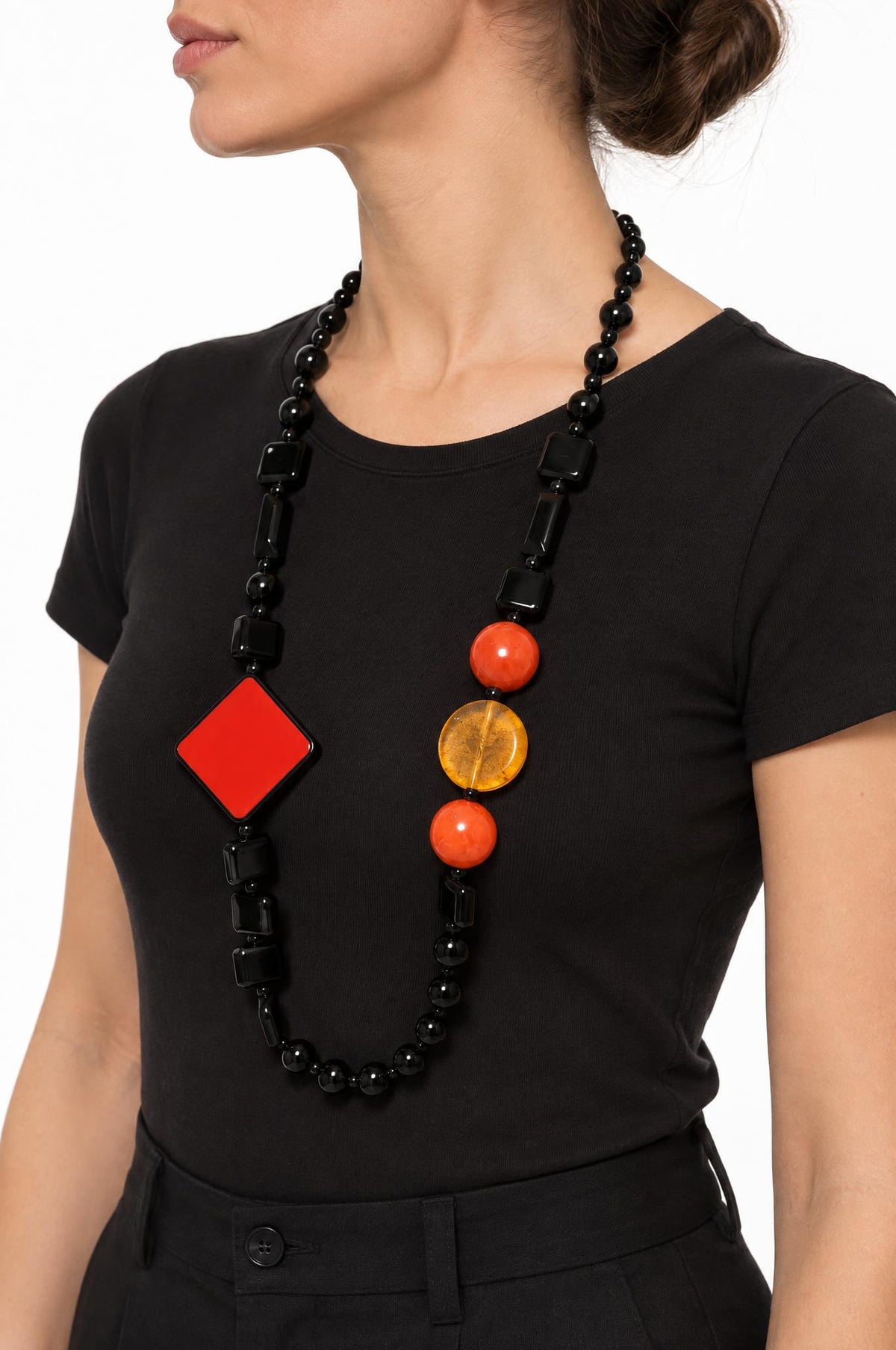 Collana Il Baco Da Seta Rombo Arancione