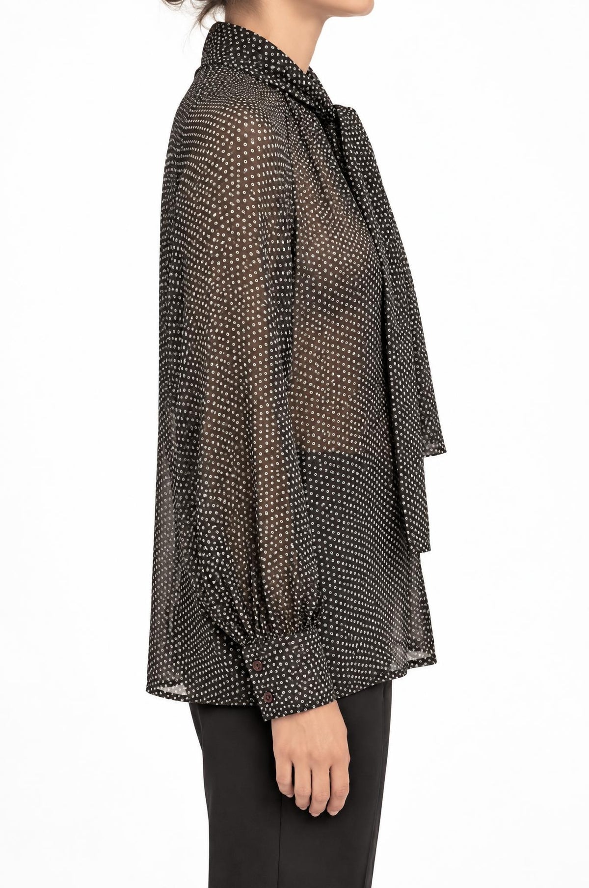 Blusa Adele stampata a righe marroni