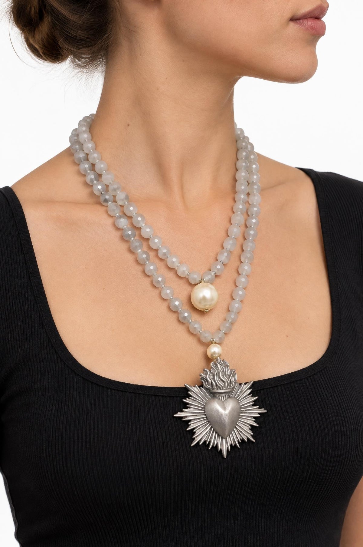 Fabrizio Marcantelli Collana in Argento con Sacro Cuore