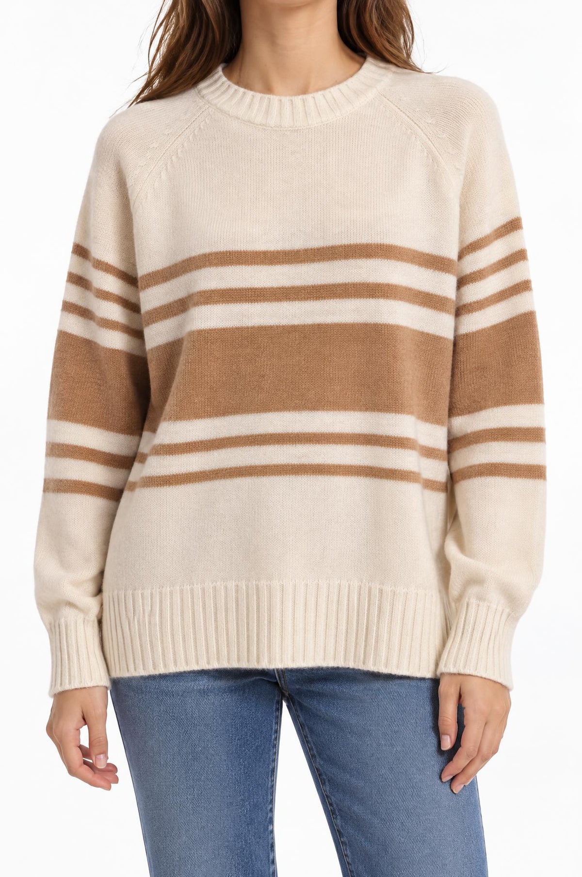Jersey Solocasmir Rayas Camel Crudo