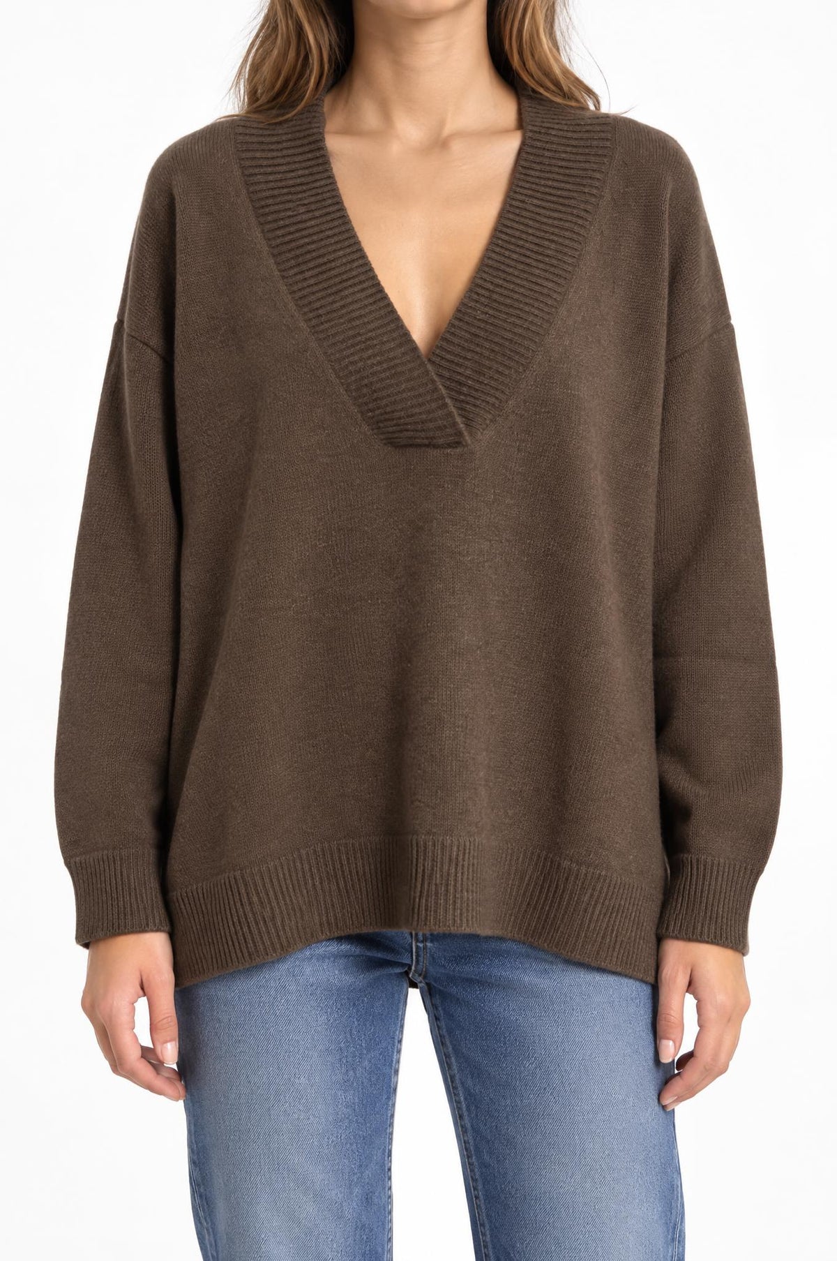 Jersey Solocasmir Pico Marron