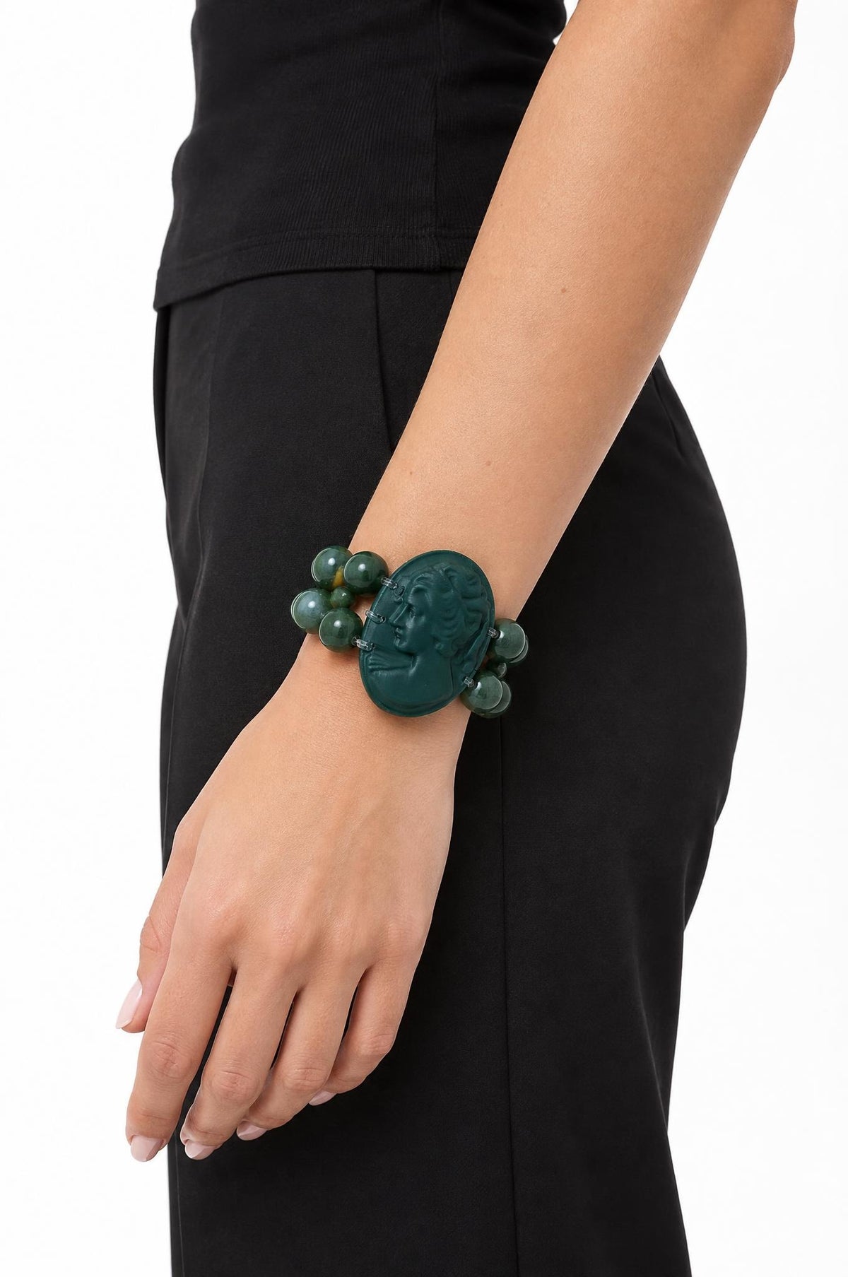 Fabrizio Marcantelli Green Cameo Bracelet
