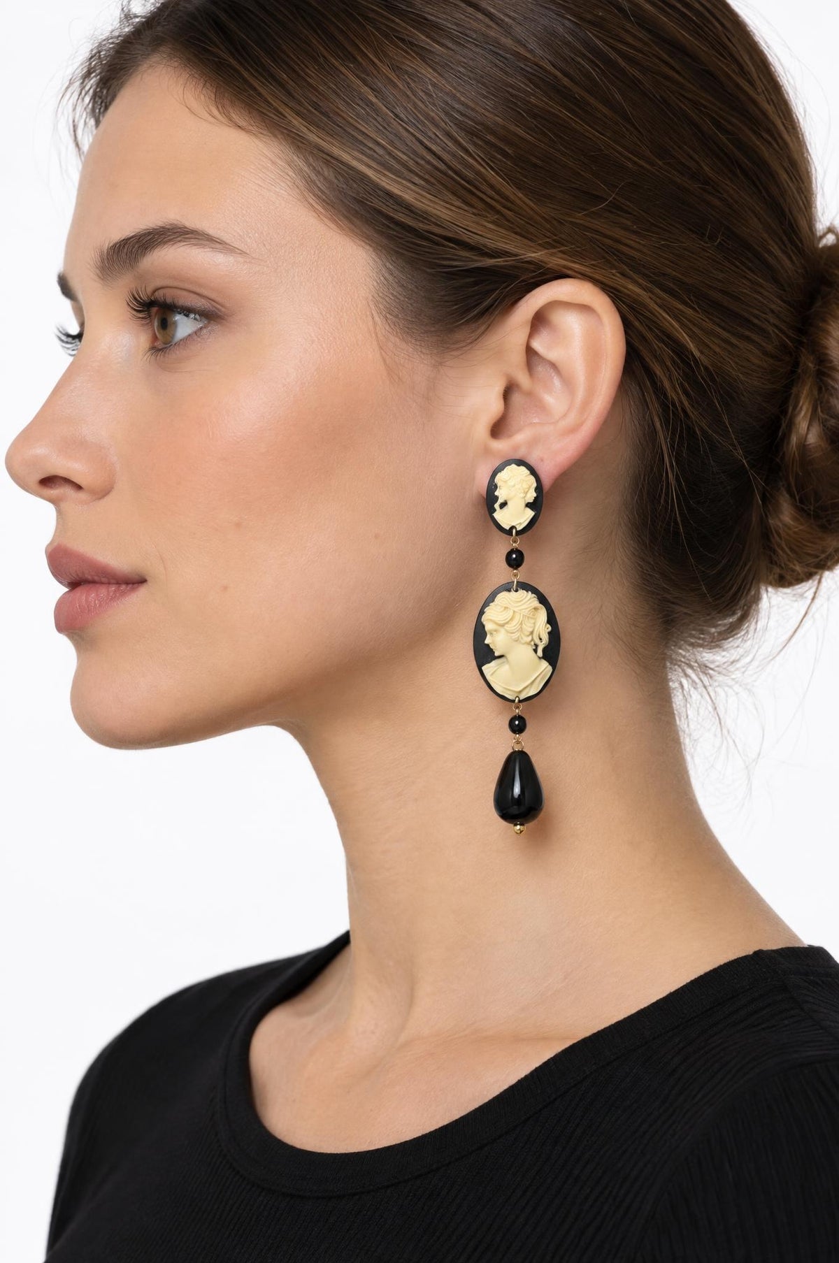 Pendientes Fabrizio Marcantelli Camafeo Colgante Negro