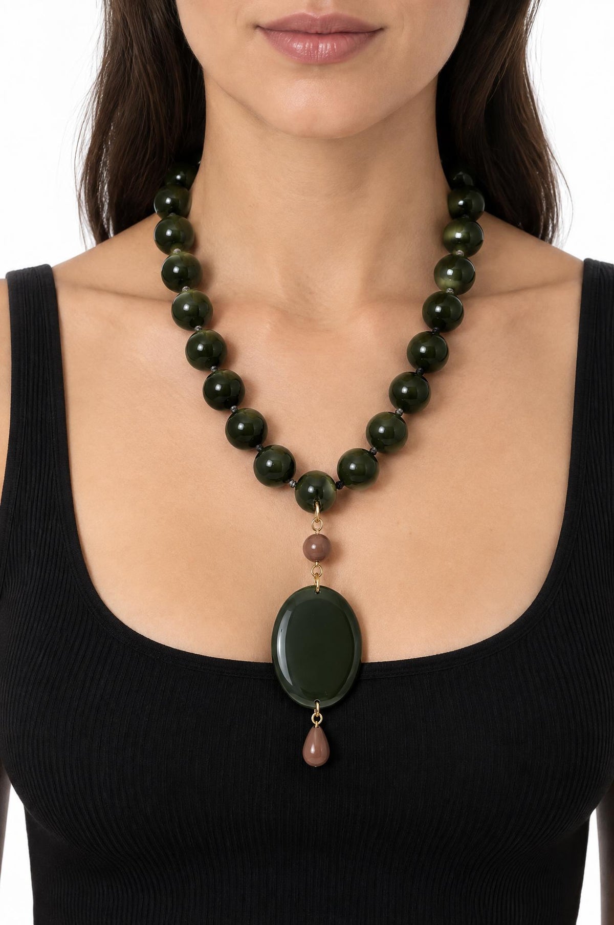Tour de cou Il Baco Da Seta Pendentif vert