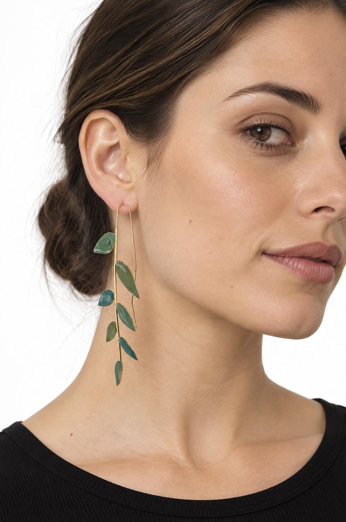 Boucles d'oreilles Il Baco Da Seta Pendentif branche verte