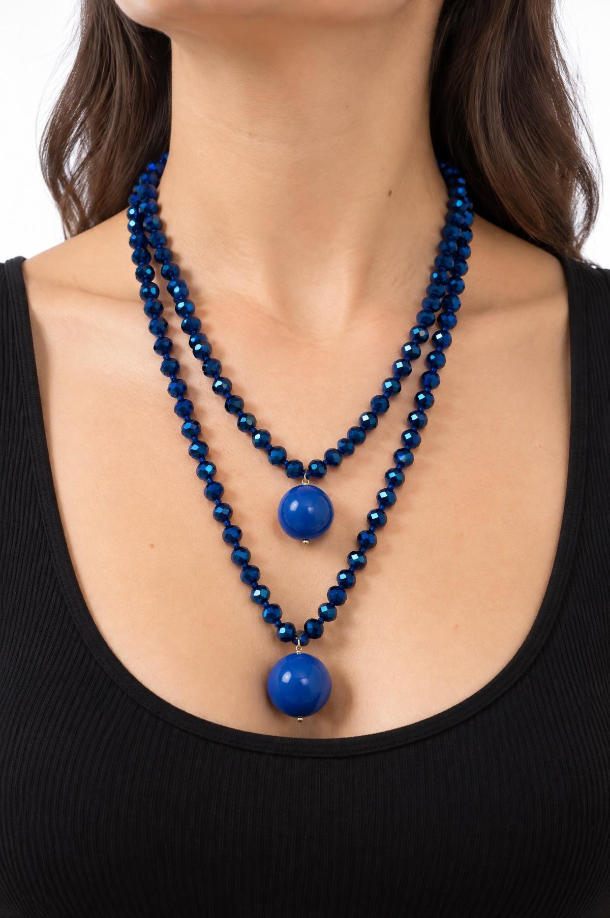 Collar Fabrizio Marcantelli Bolitas y 2 Bolas Grande Azul Klein