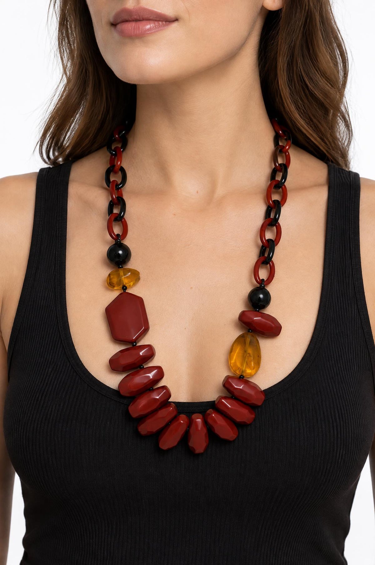 Necklace Il Baco Da Seta Bordeaux links