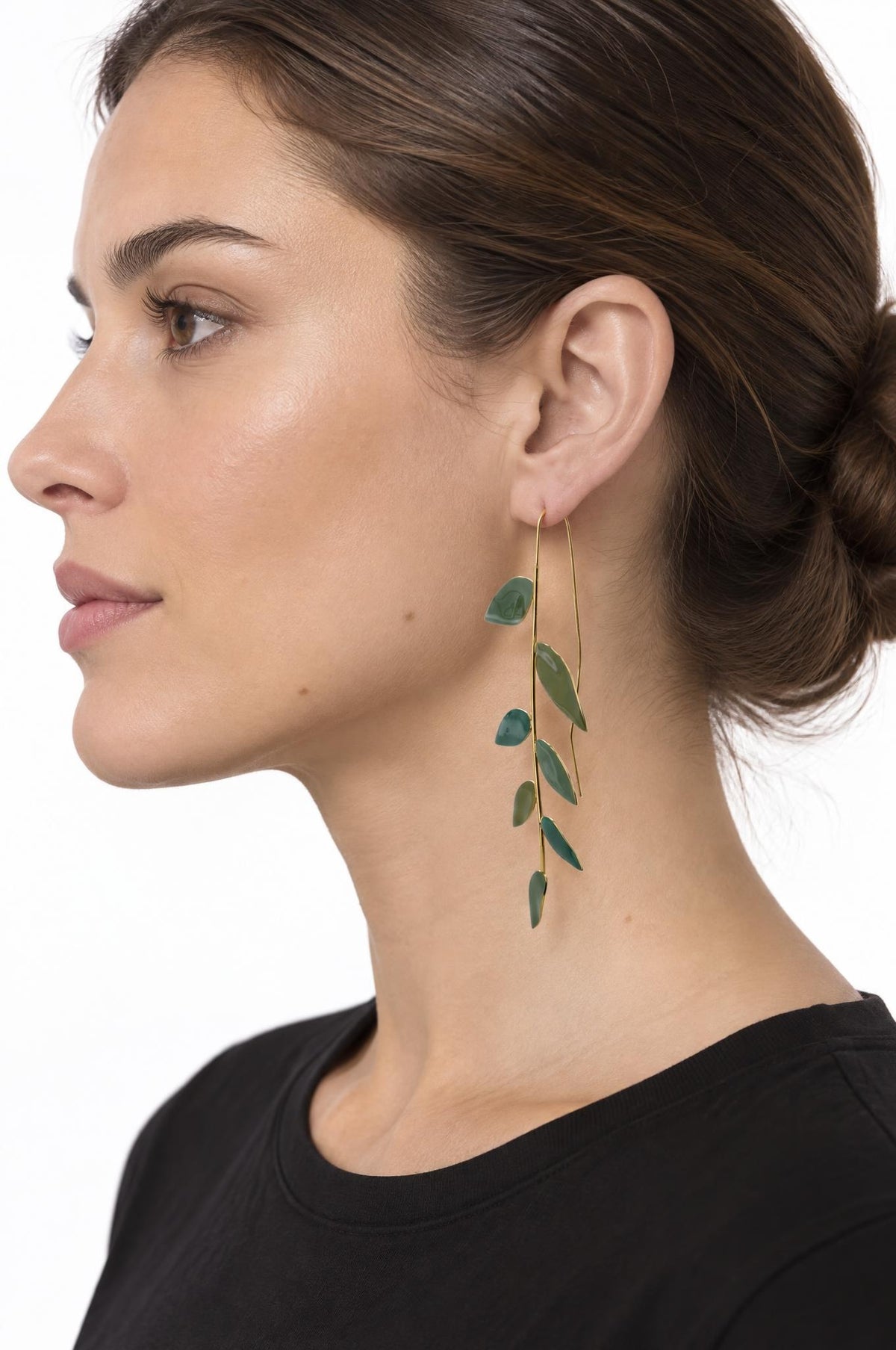 Boucles d'oreilles Il Baco Da Seta Pendentif branche verte