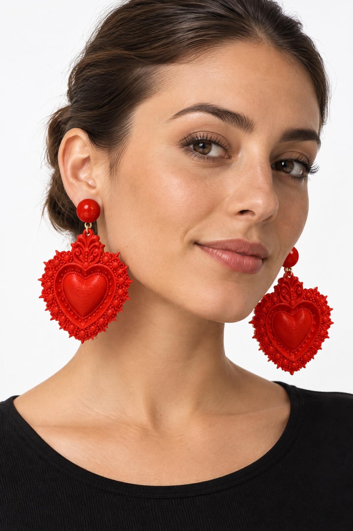 Pendientes Fabrizio Marcantelli Corazón Sagrado Coral