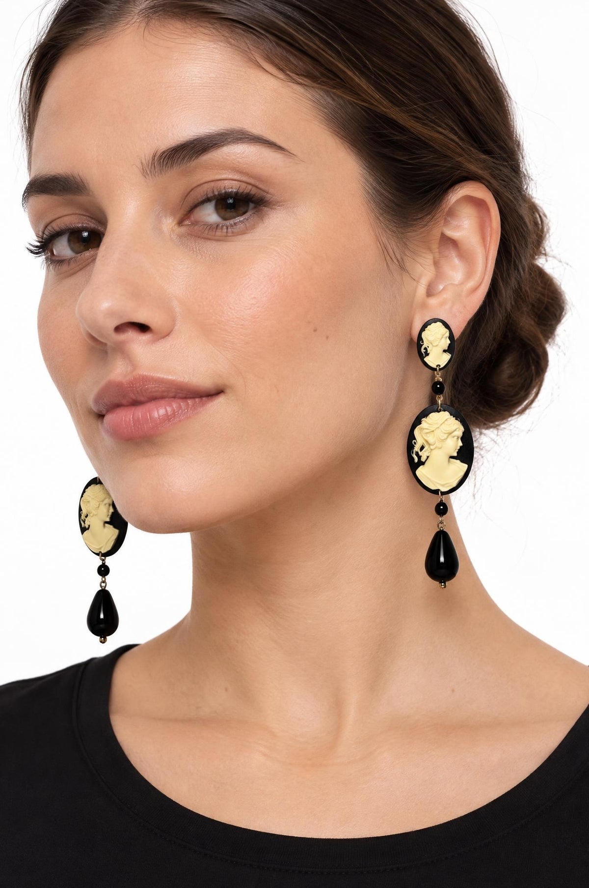 Pendientes Fabrizio Marcantelli Camafeo Colgante Negro