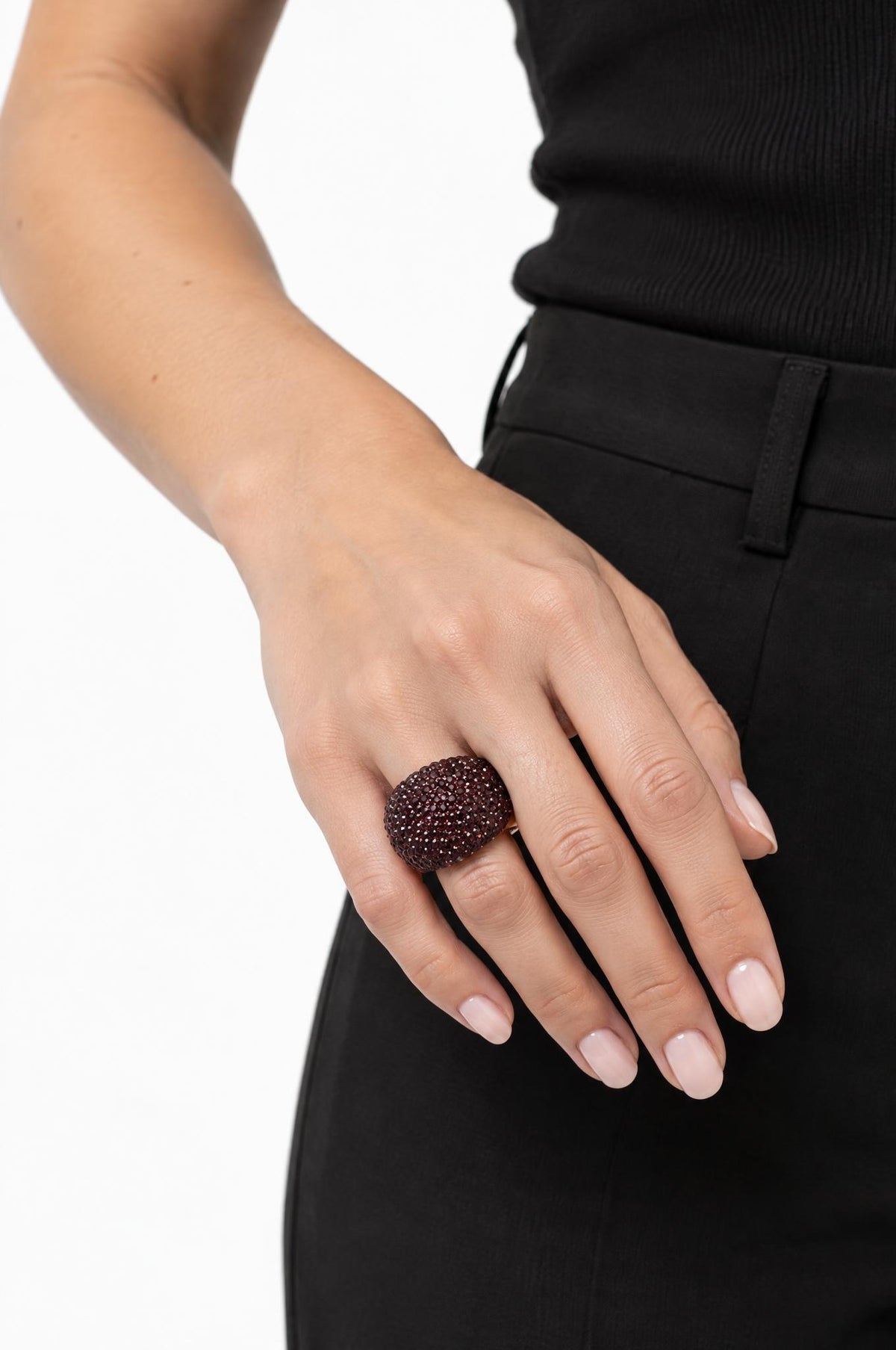 Anello Il Baco Da Seta Elastico Fucsia Cristalli