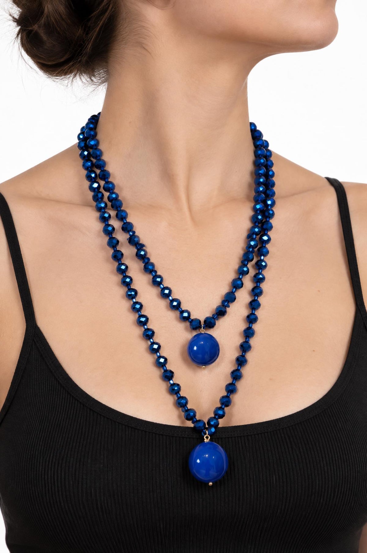 Collar Fabrizio Marcantelli Bolitas y 2 Bolas Grande Azul Klein