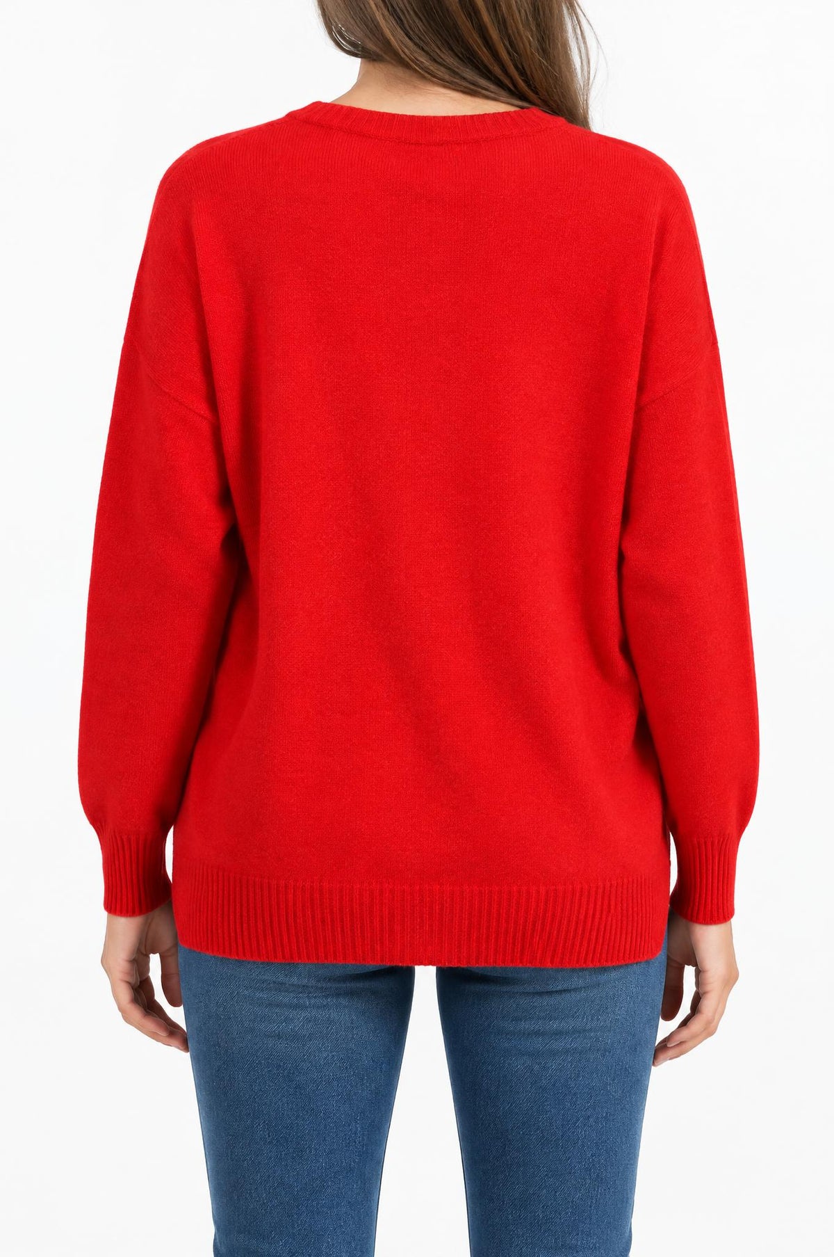 Jersey Solocasmir Cuello Redondo Rojo