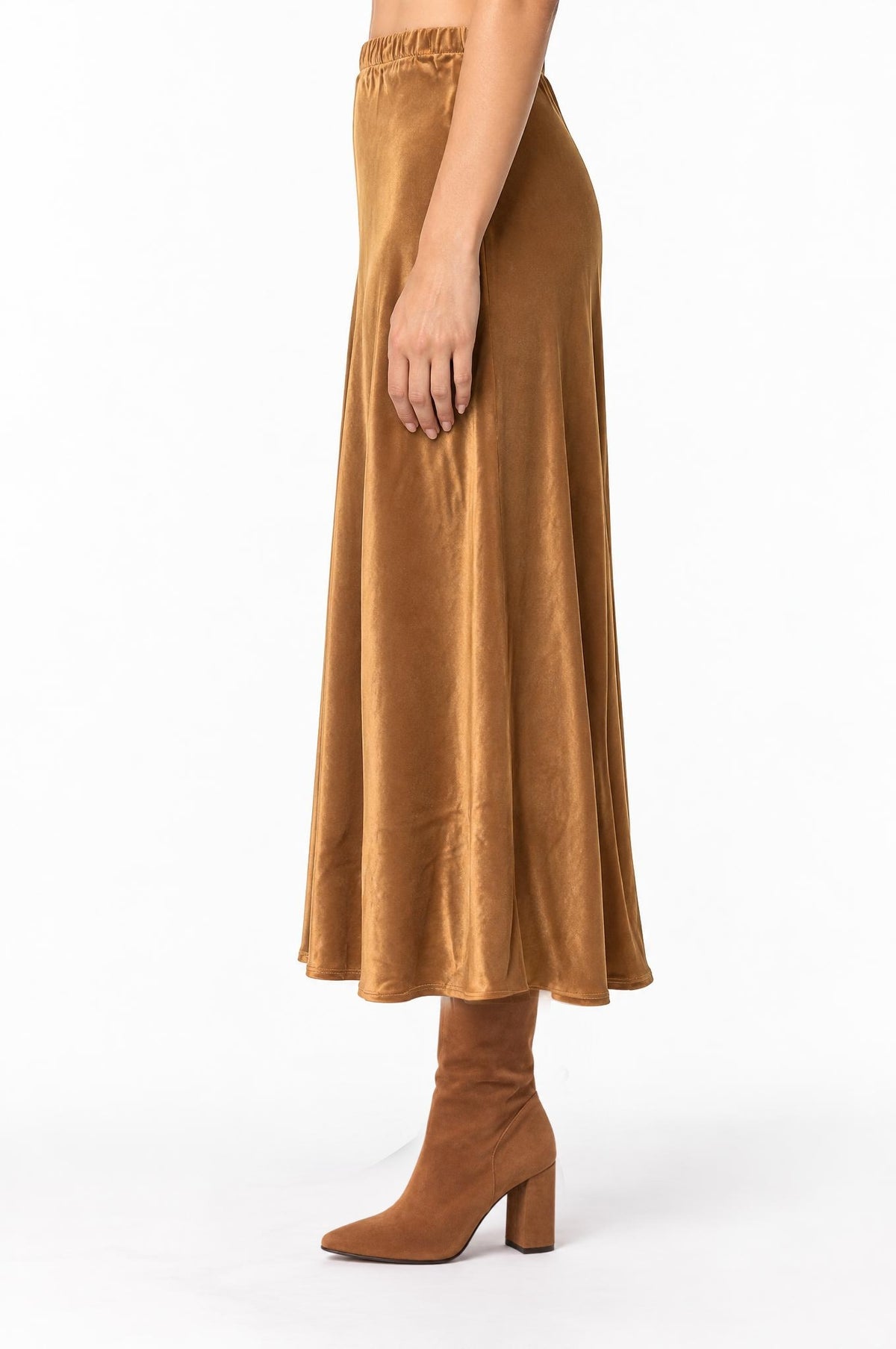 Falda Sunny Studio Midi Camel